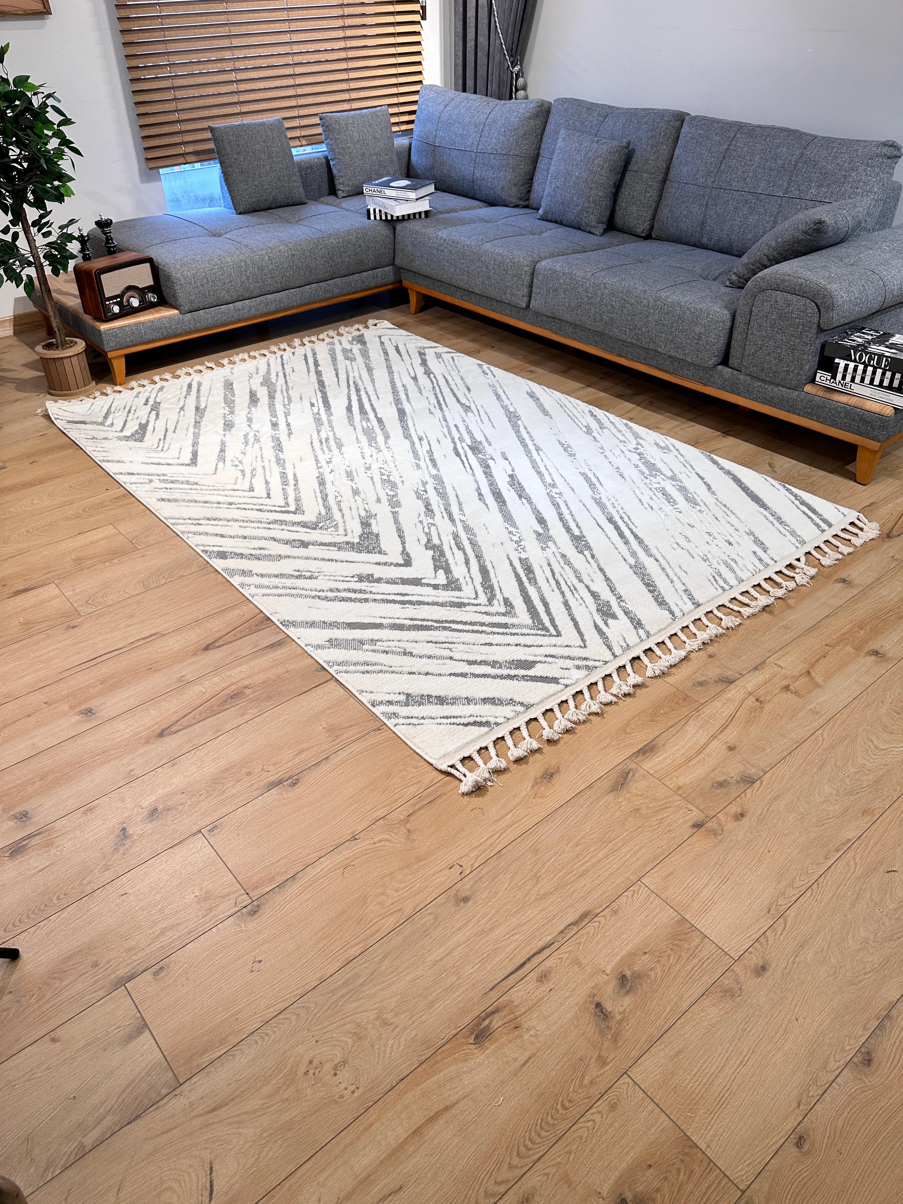 Shz Halı 2350A Whıte/L.Grey