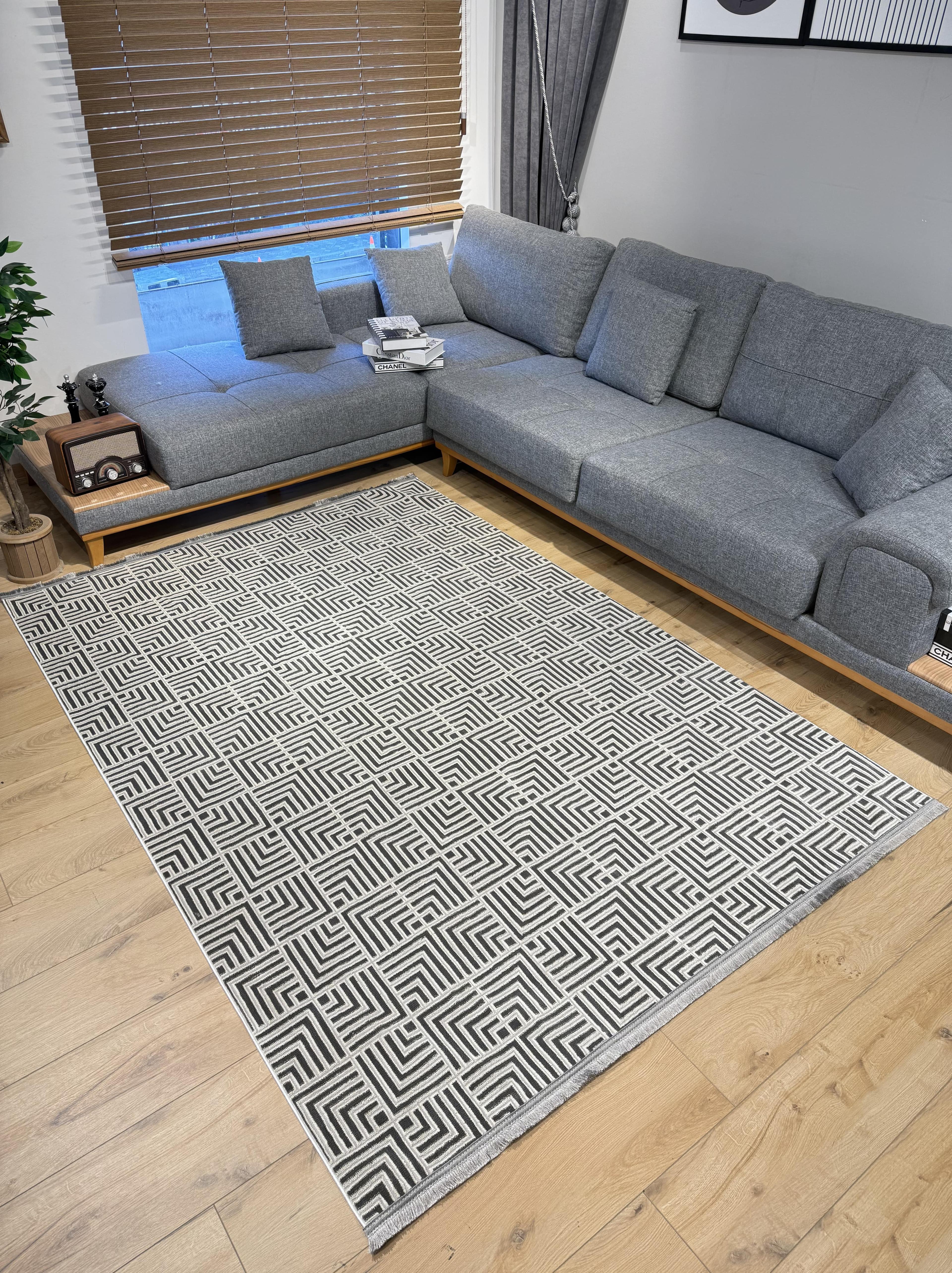 160X230 Kadife Kaymaz Tünel Antrasit
