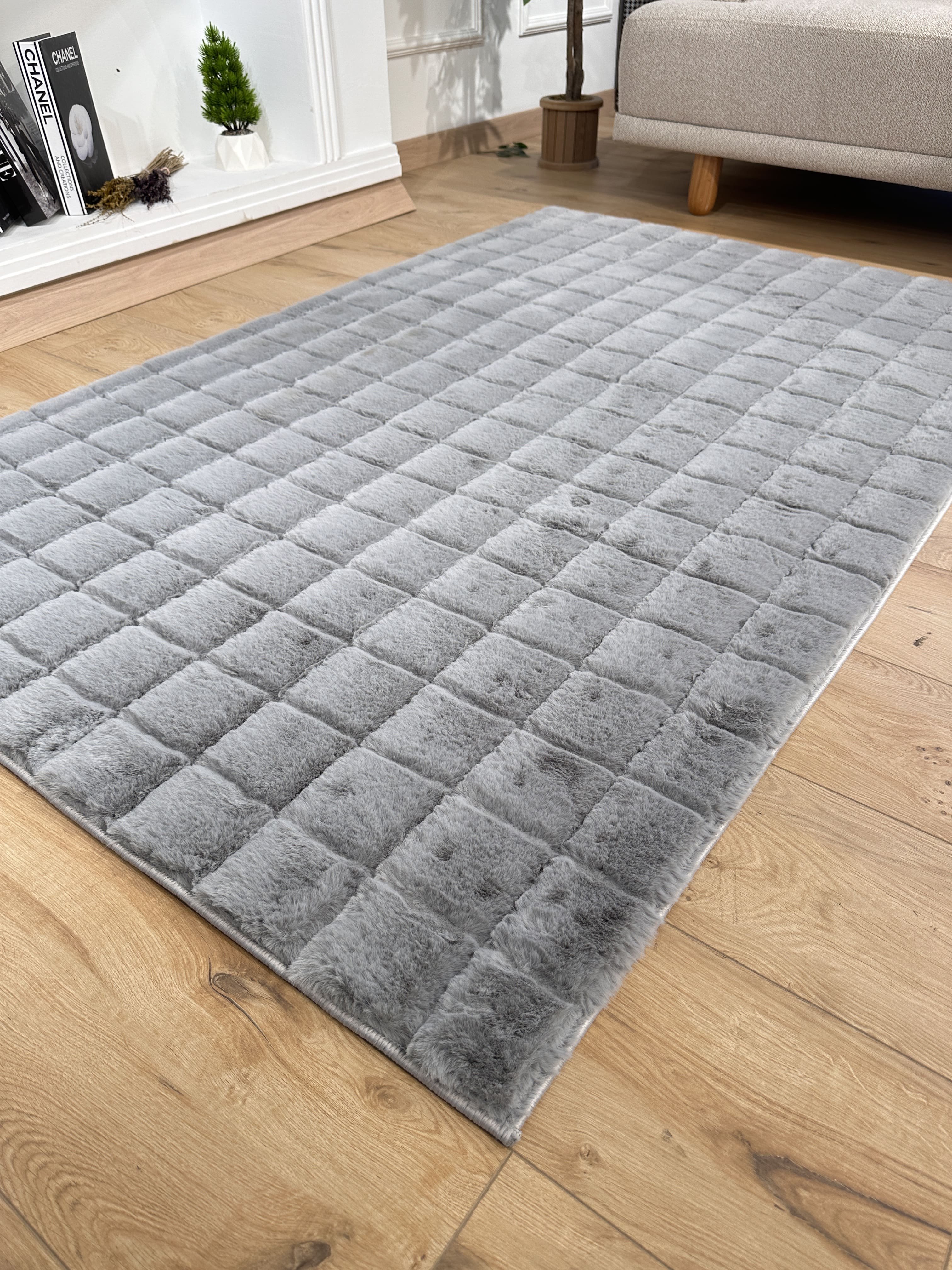 Makro Samur 2 Peluş/Post Halı Gri
