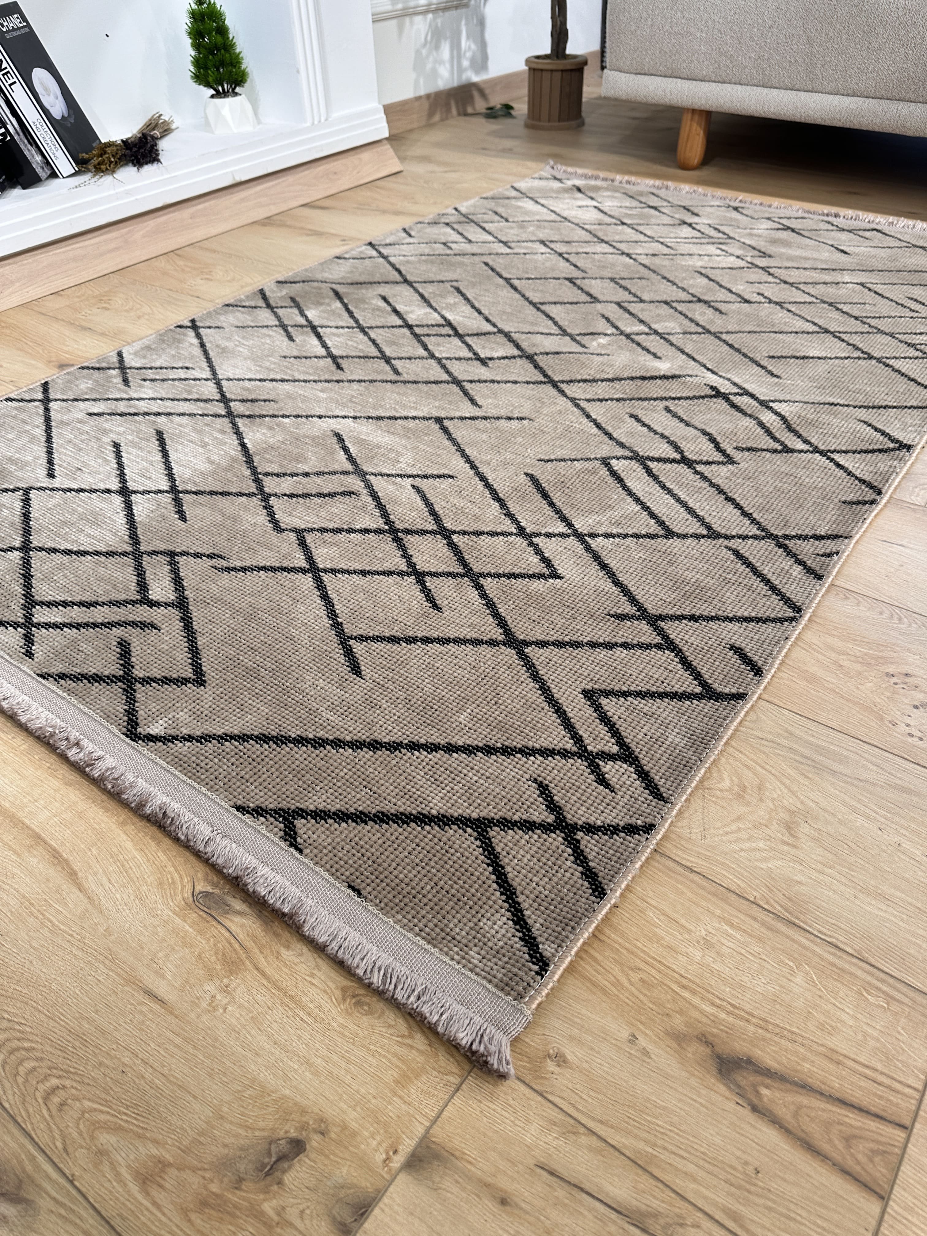 Şönil Kilim Mozaik Desen Kahve