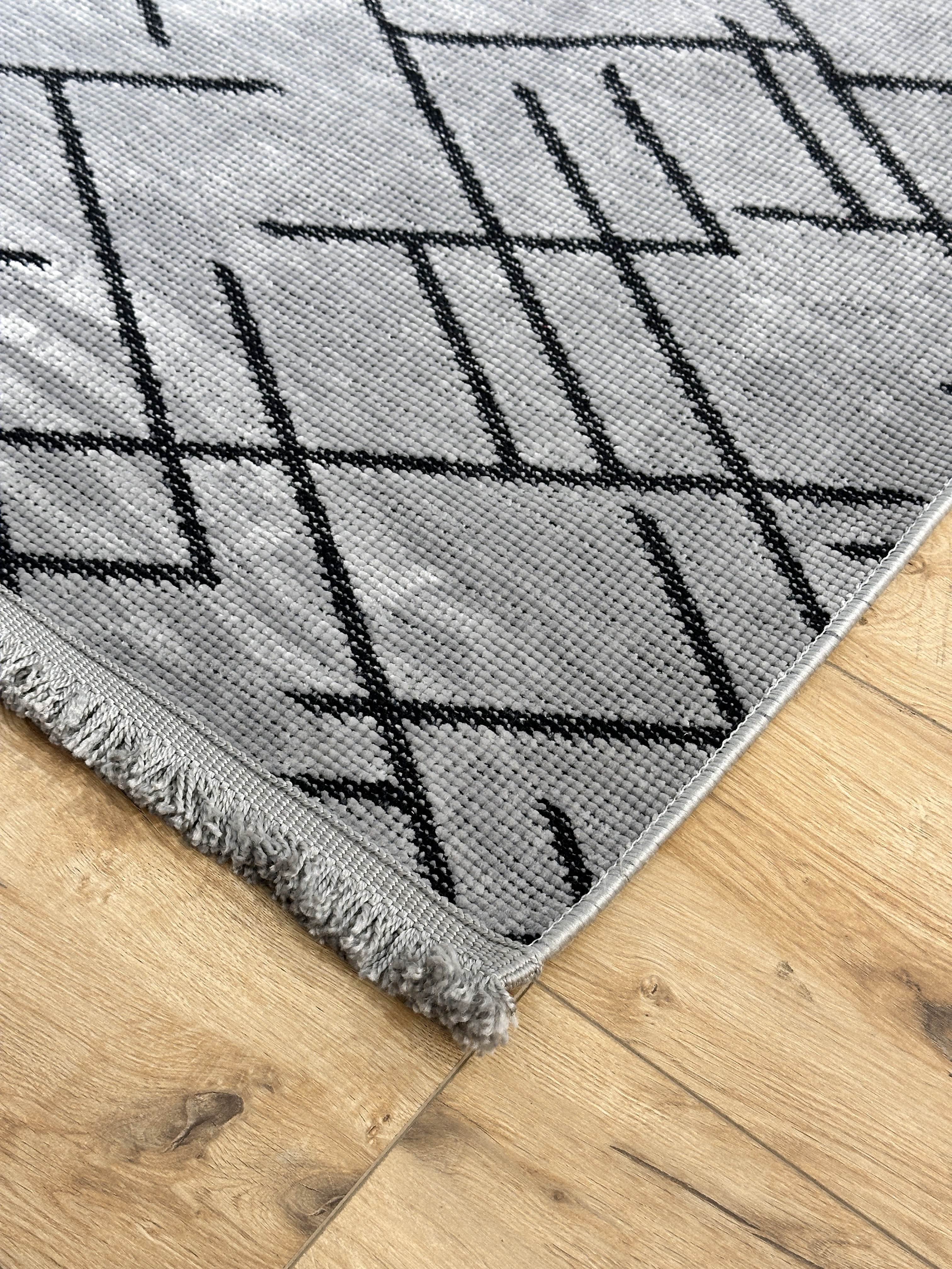 Şönil Kilim Mozaik Desen Gri