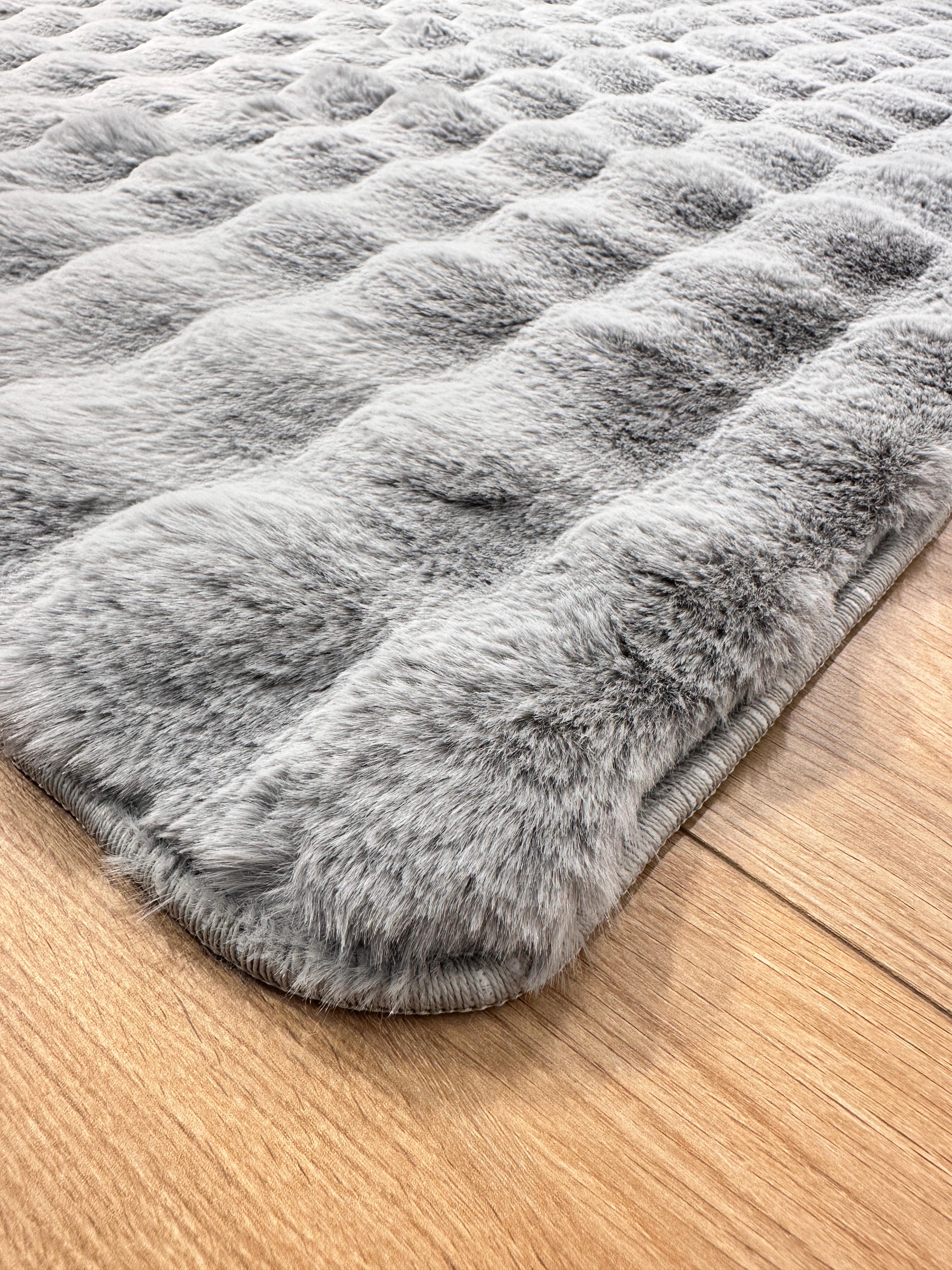 Paşha Home Loop Bubble Peluş/Post Halı Gri