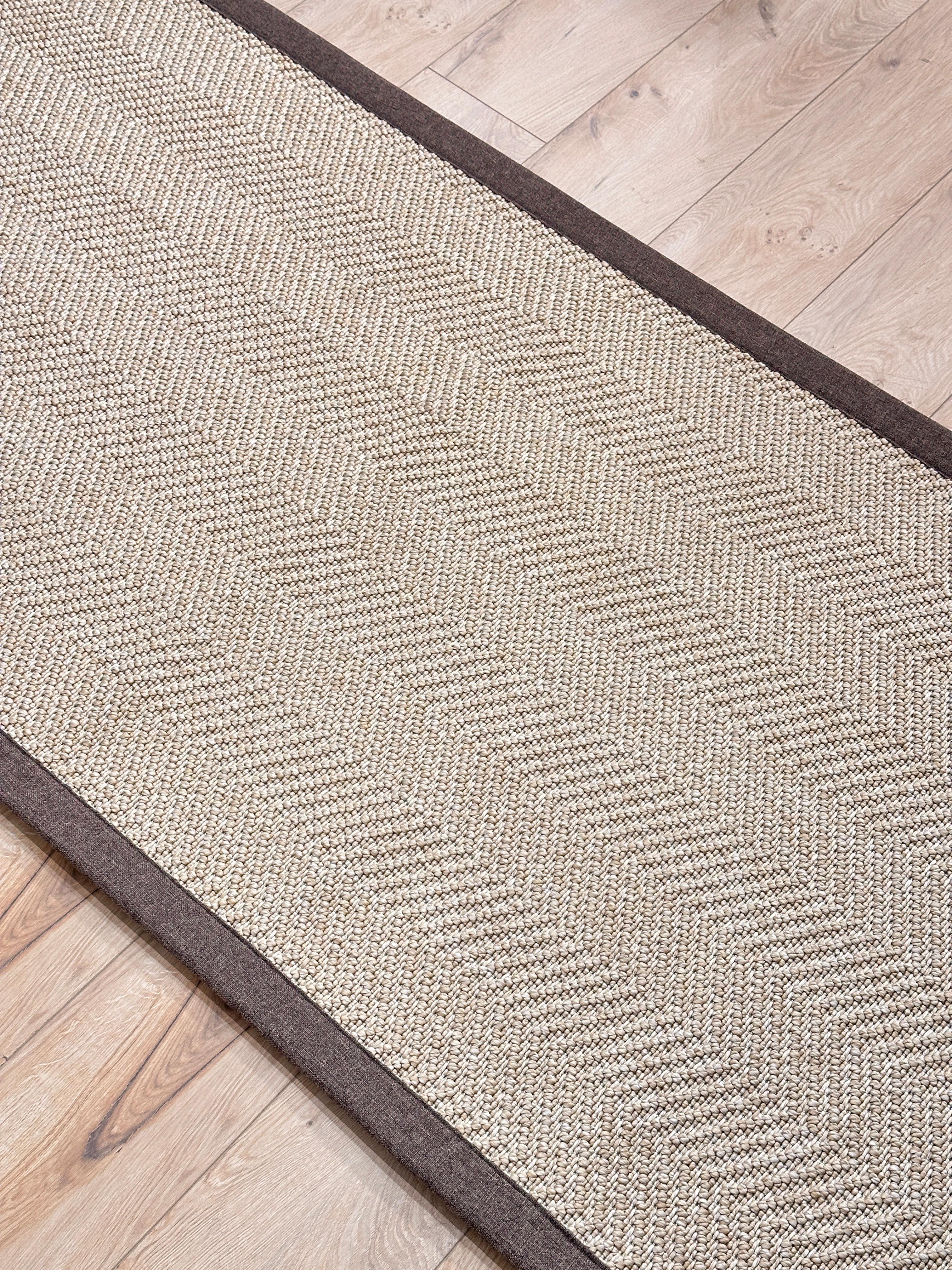 Özel Kesim Riva Jüt/Sisal 6000H Natural Keten Bordürlü 