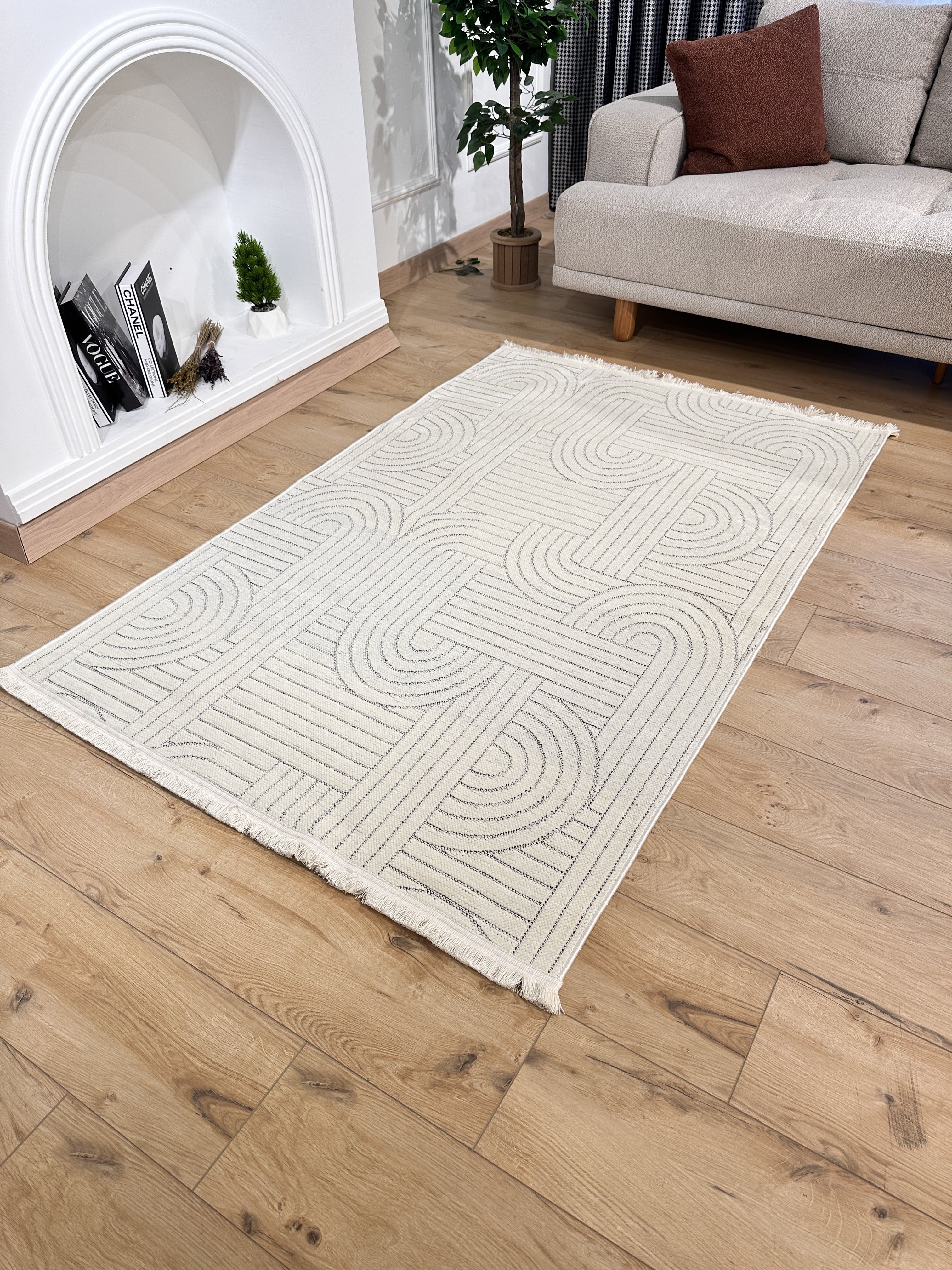 Şönil Kilim Sedef Desen Beyaz