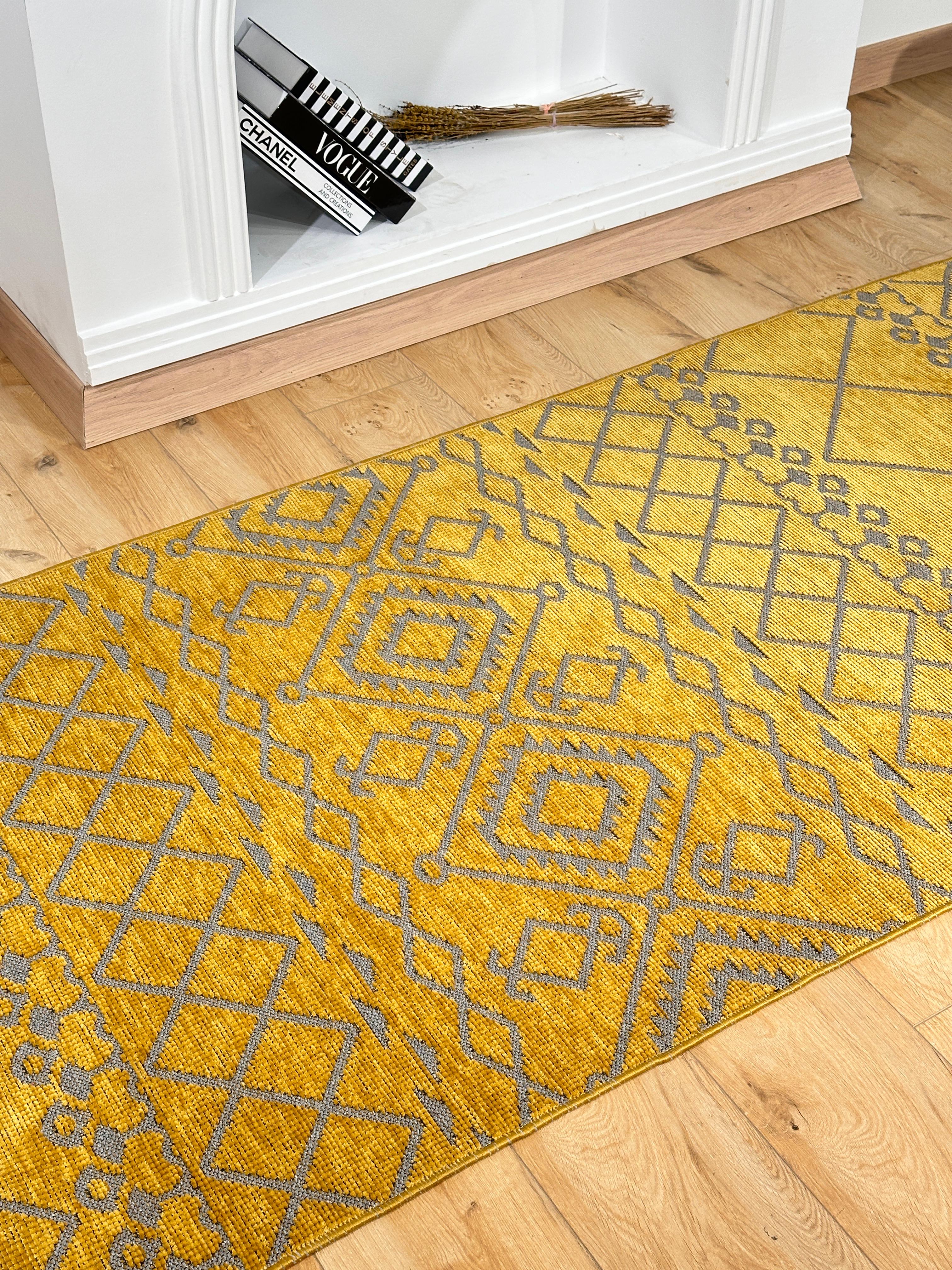 Özel Kesim Şönil Kilim Otantik Sarı