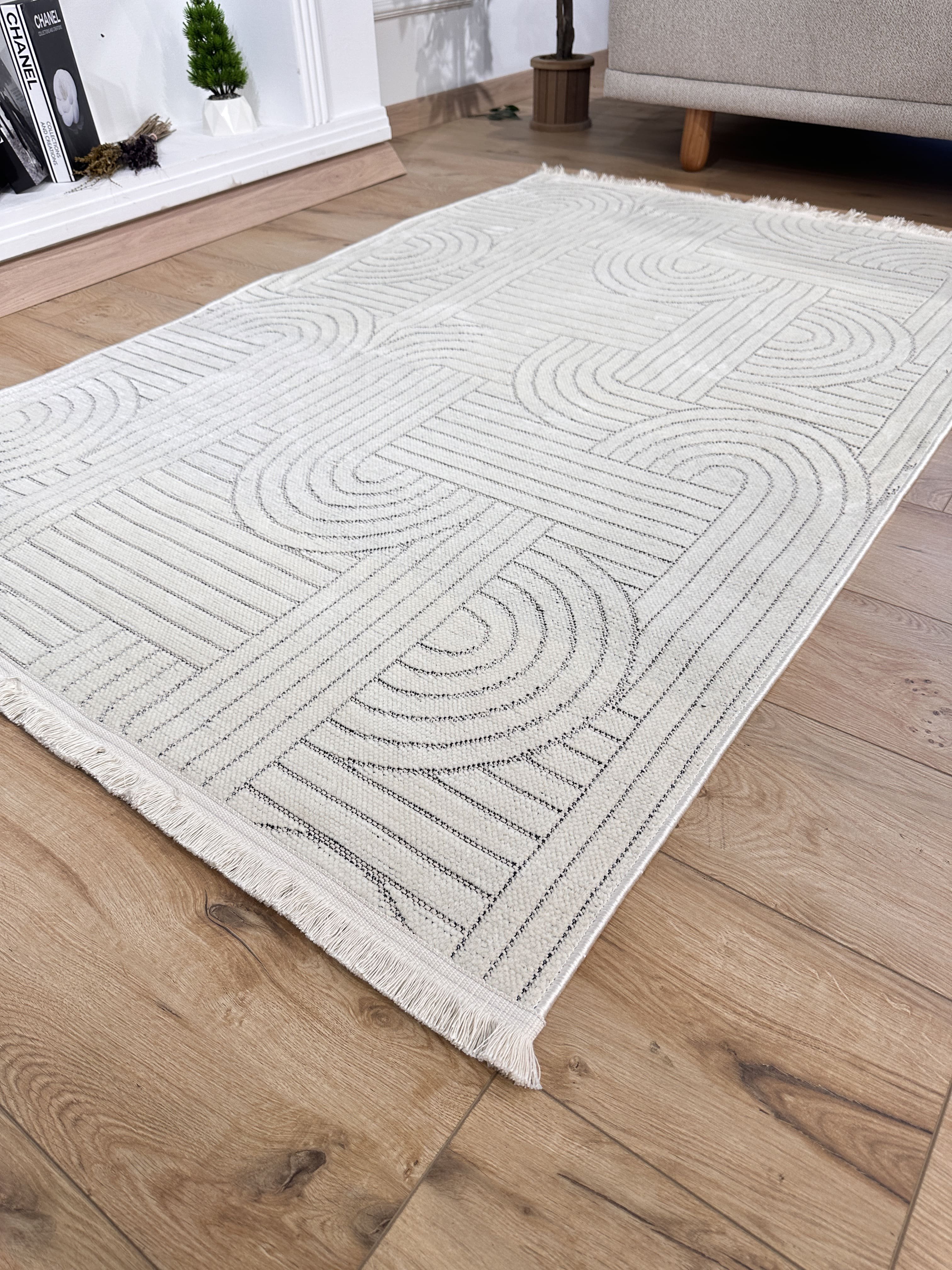 Şönil Kilim Sedef Desen Beyaz