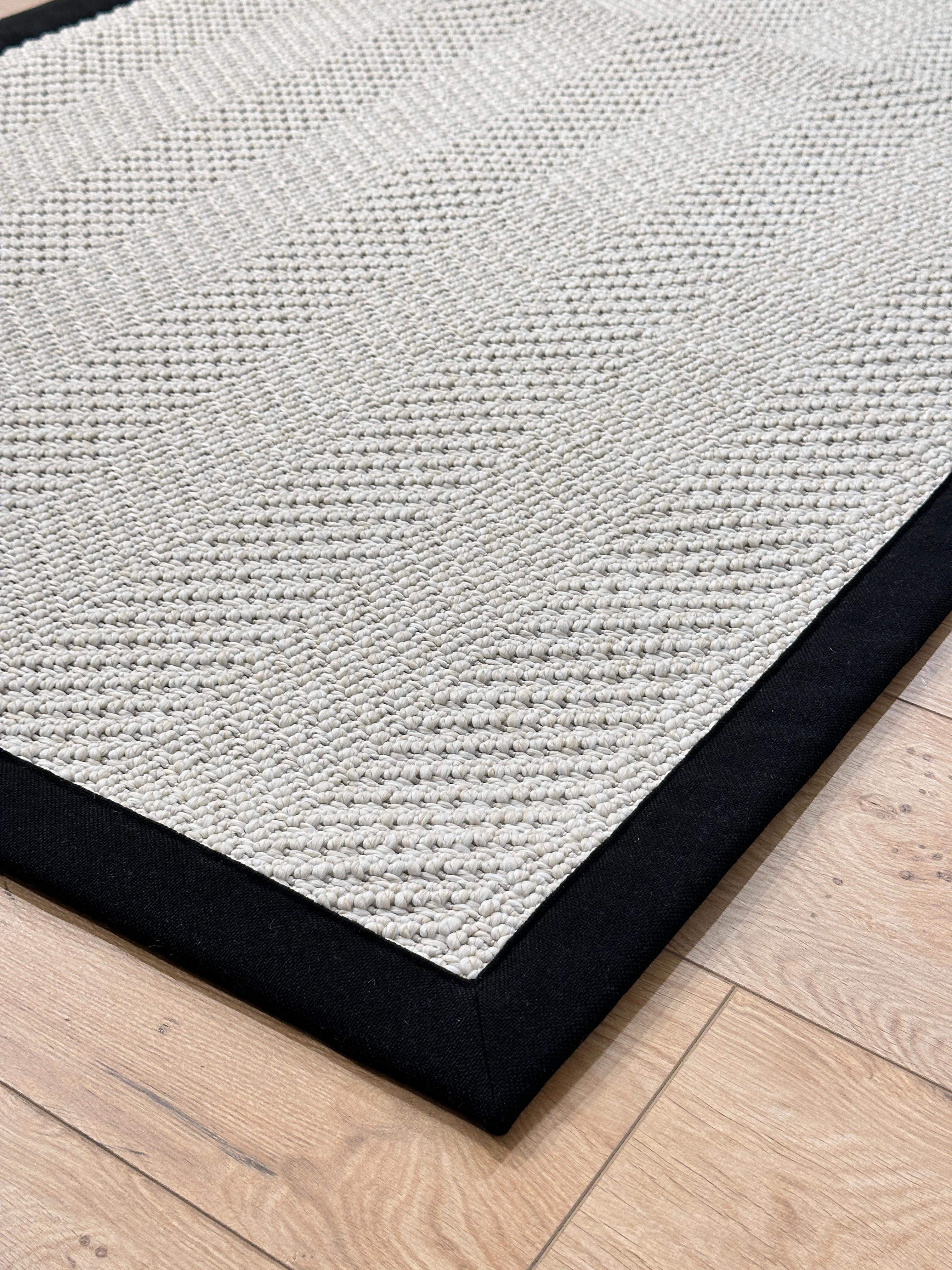 Özel Kesim Riva Jüt/Sisal 6001B Krem Keten Bordürlü 