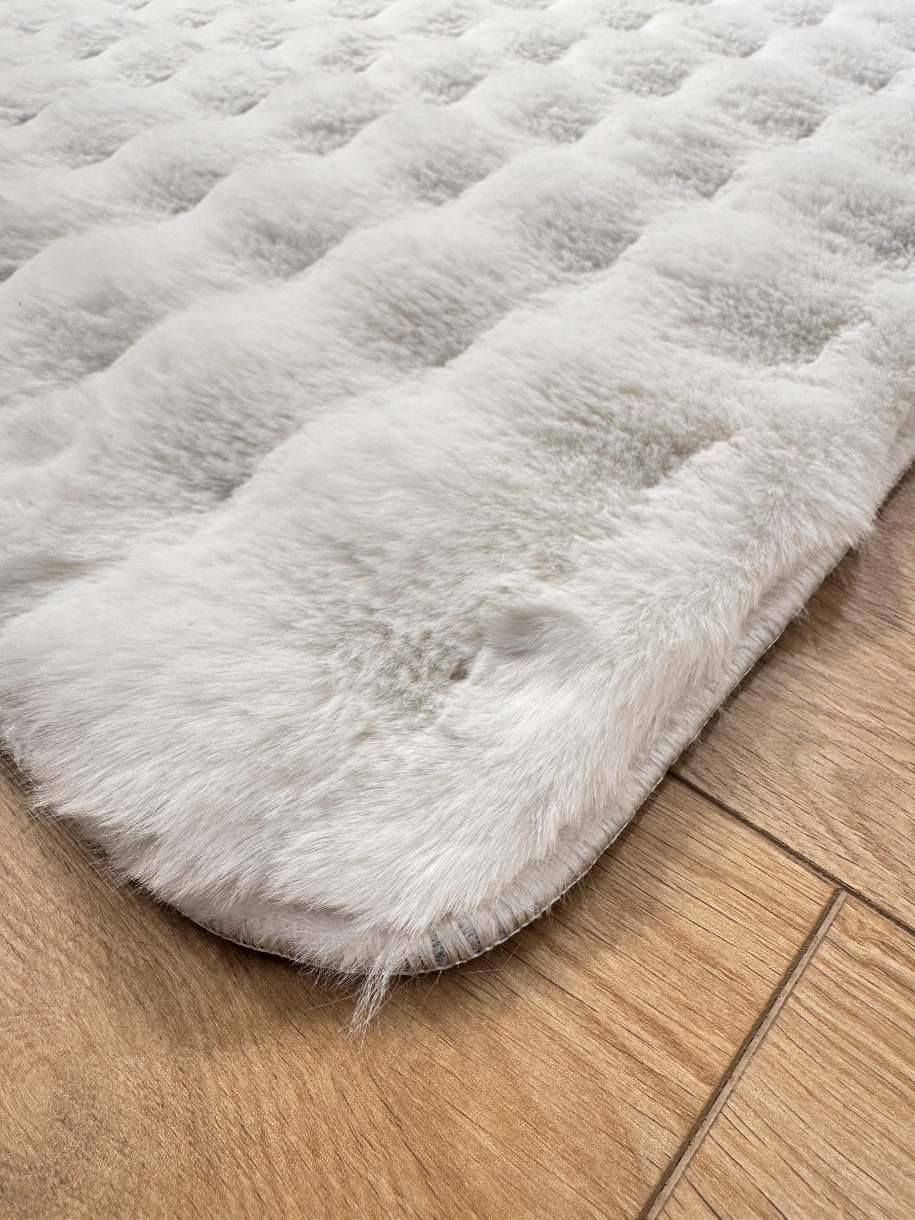 Paşha Home Loop Bubble Peluş/Post Halı Beyaz