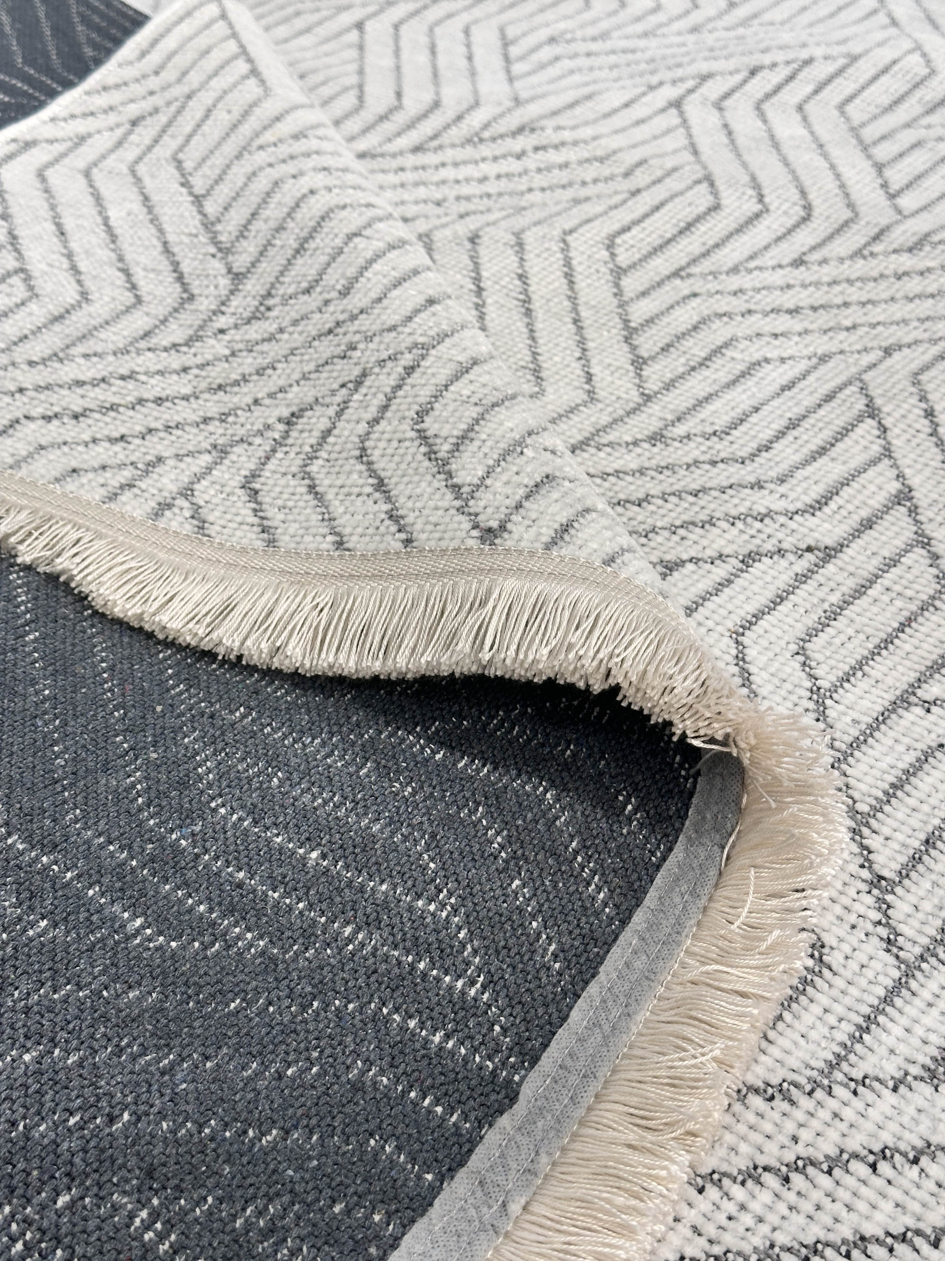 Şönil Kilim Labirent Desen Beyaz