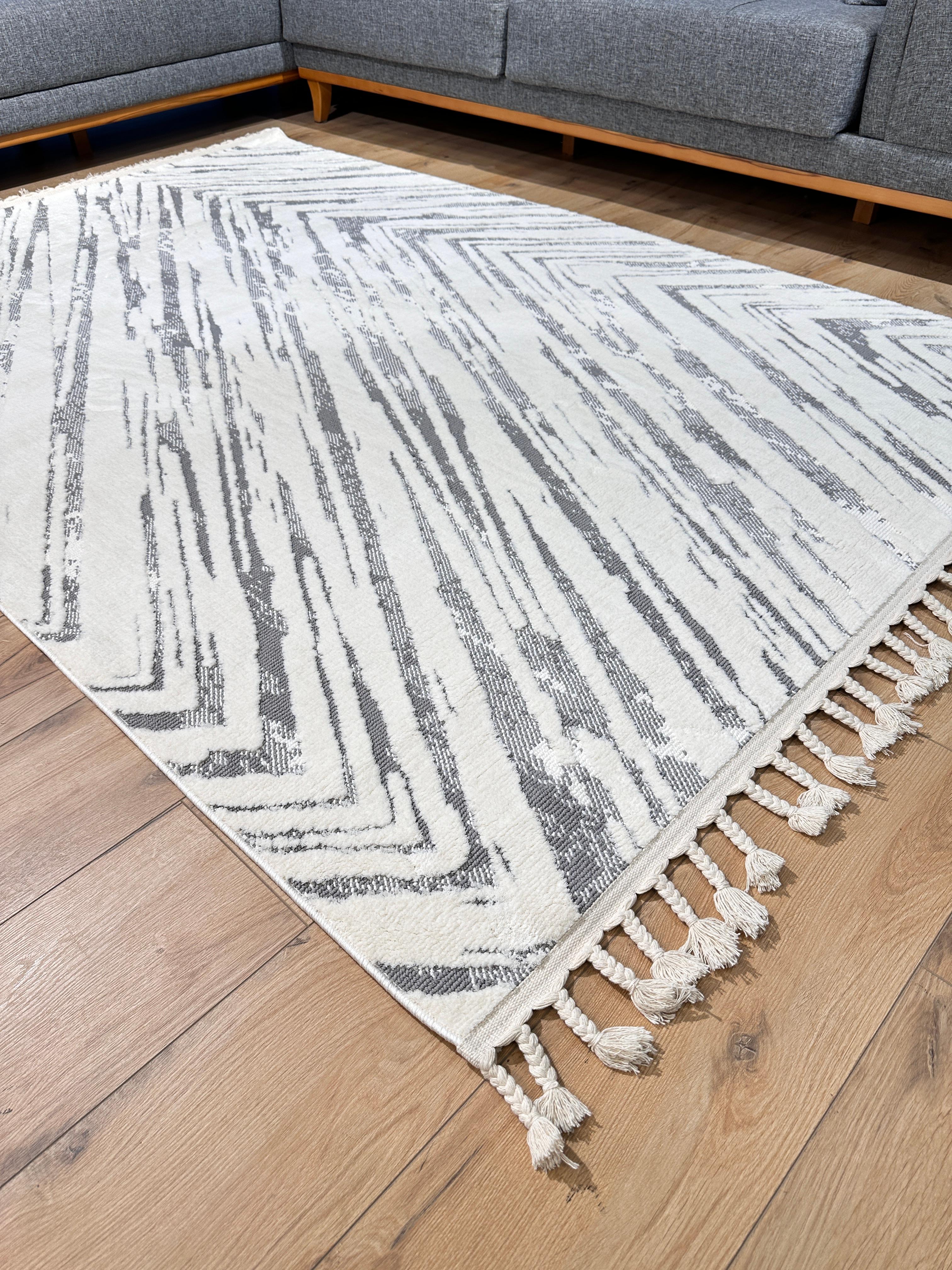 Shz Halı 2350A Whıte/L.Grey