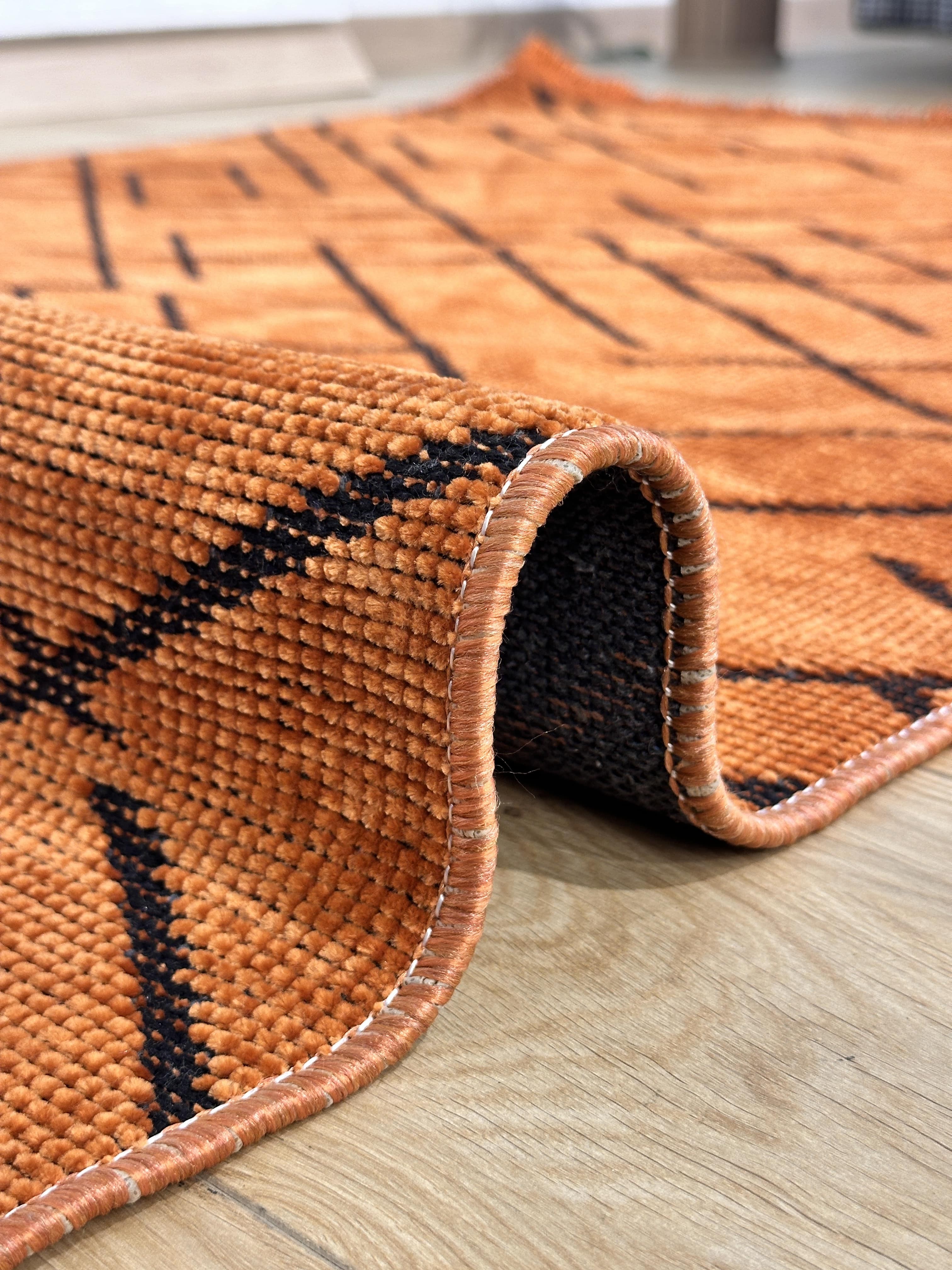 Şönil Kilim Mozaik Desen Turuncu