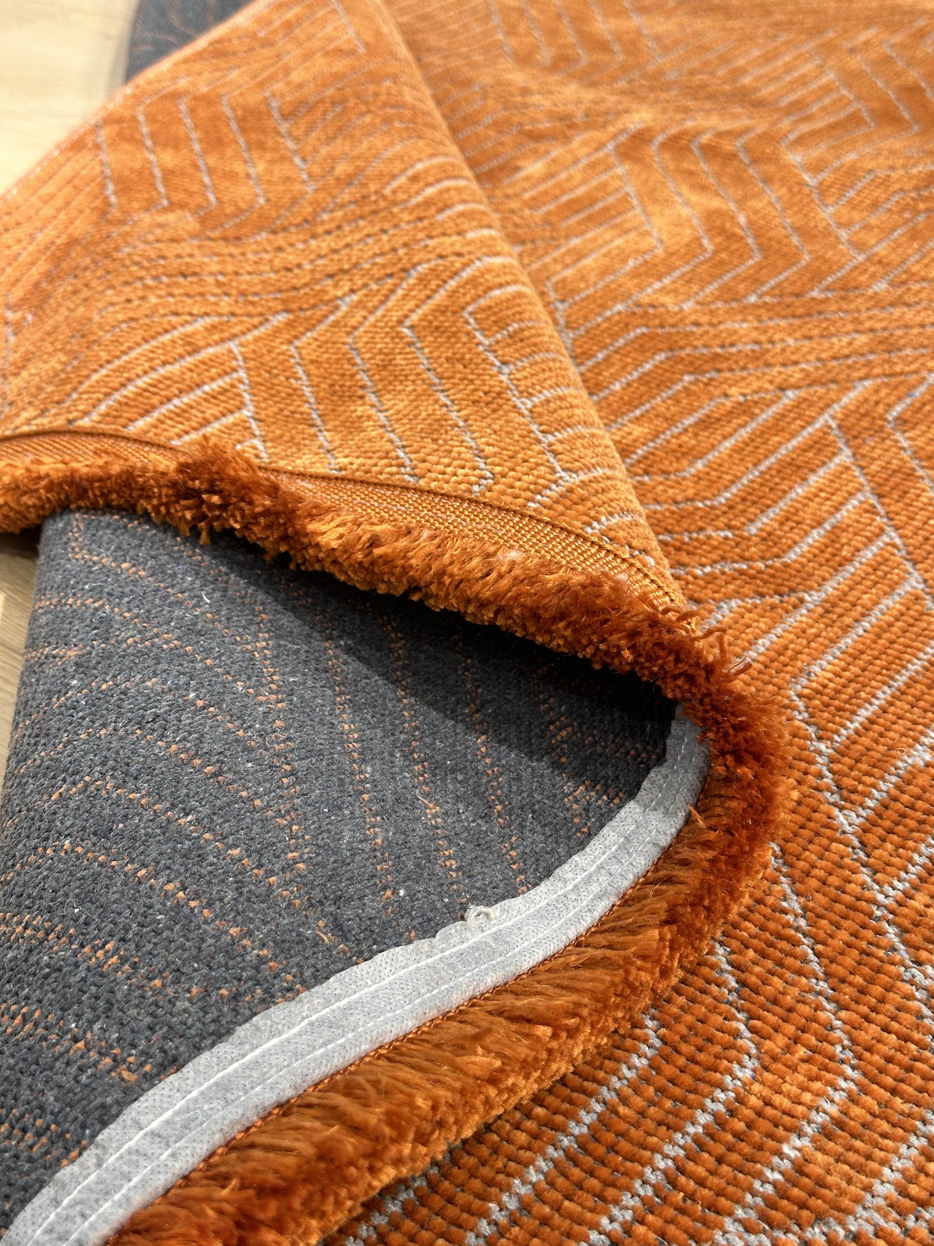 Şönil Kilim Labirent Desen Turuncu