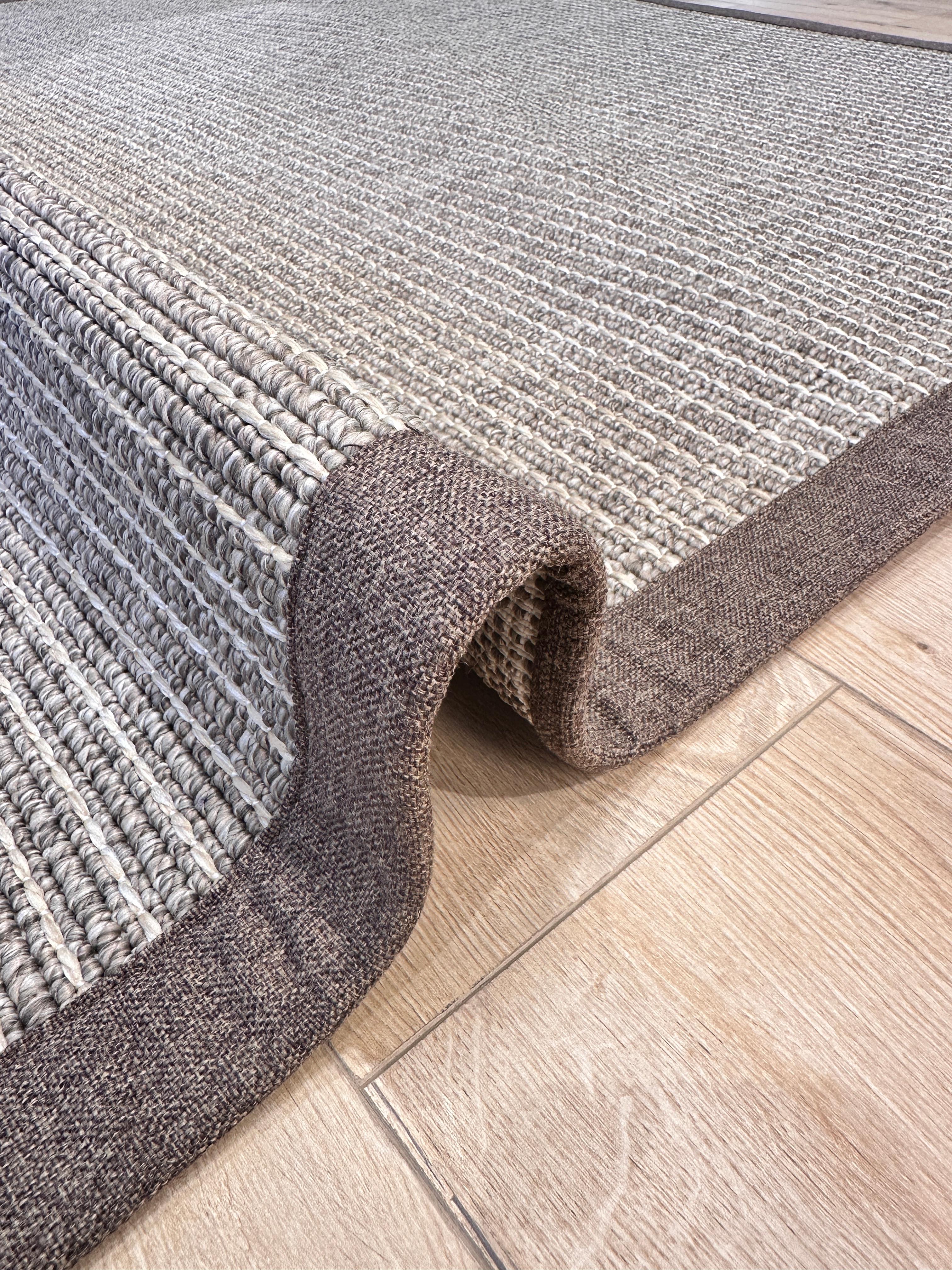 Riva Jüt/Sisal 6010D Kahve Keten Bordürlü 