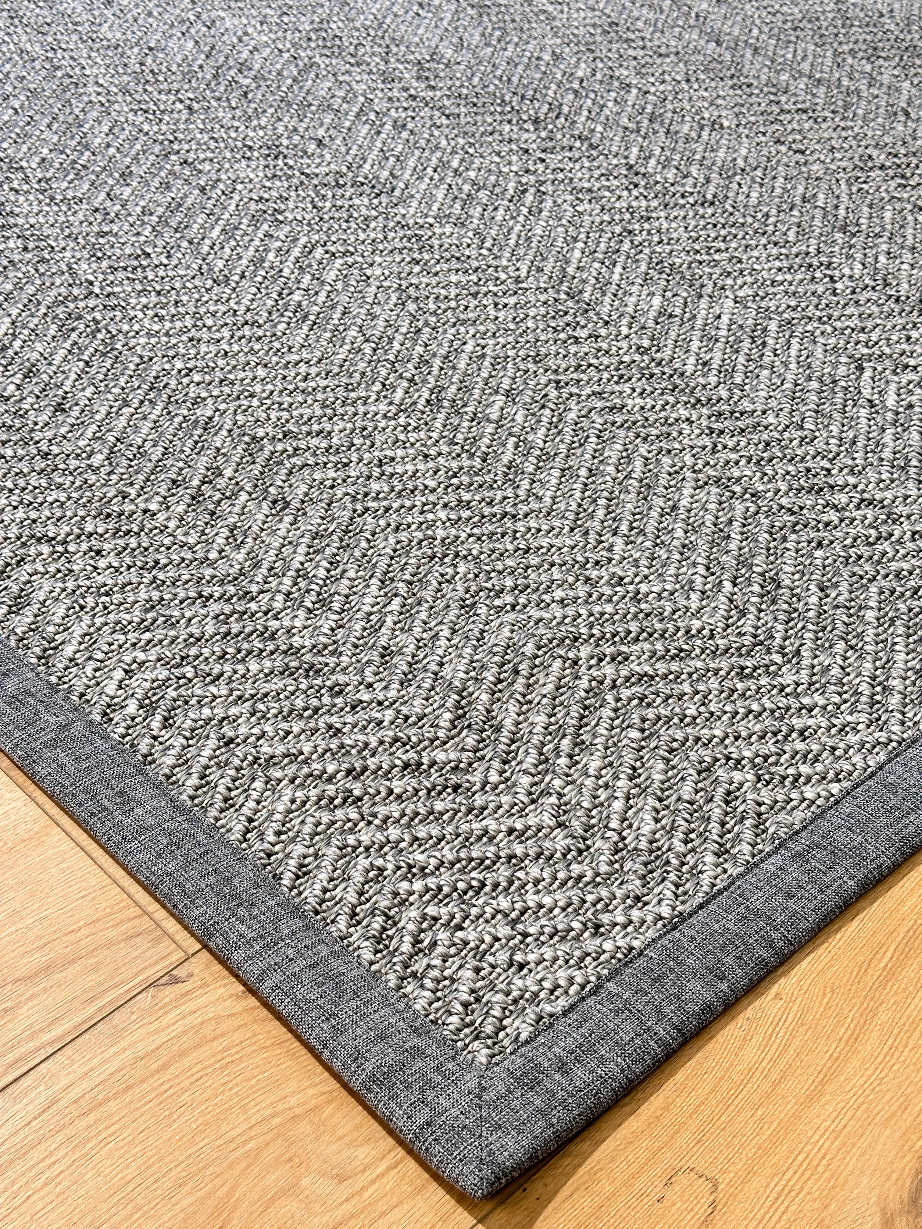 Riva Jüt/Sisal 6002F Antrasit Keten Bordürlü 