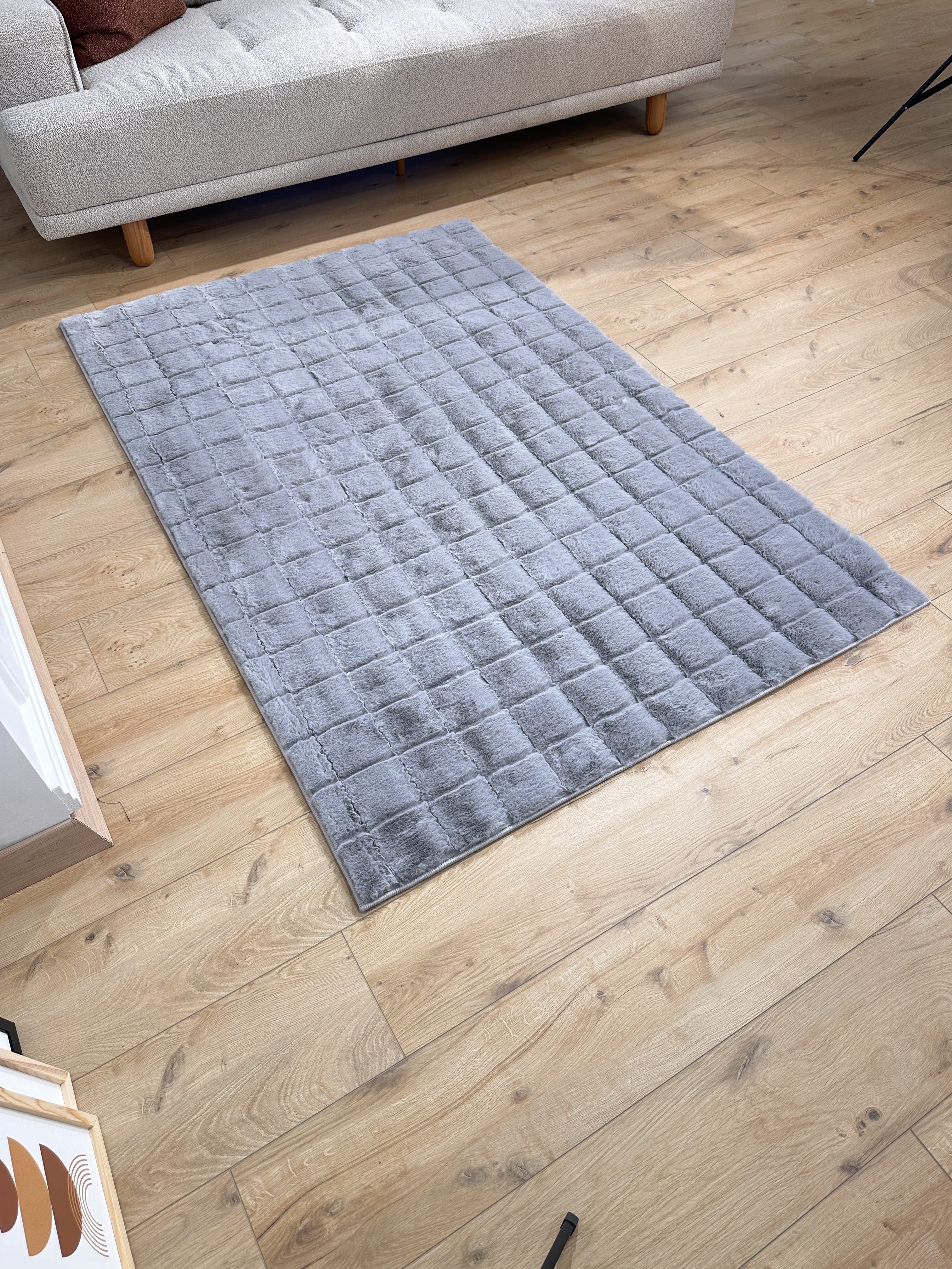 Makro Samur 2 Peluş/Post Halı Gri