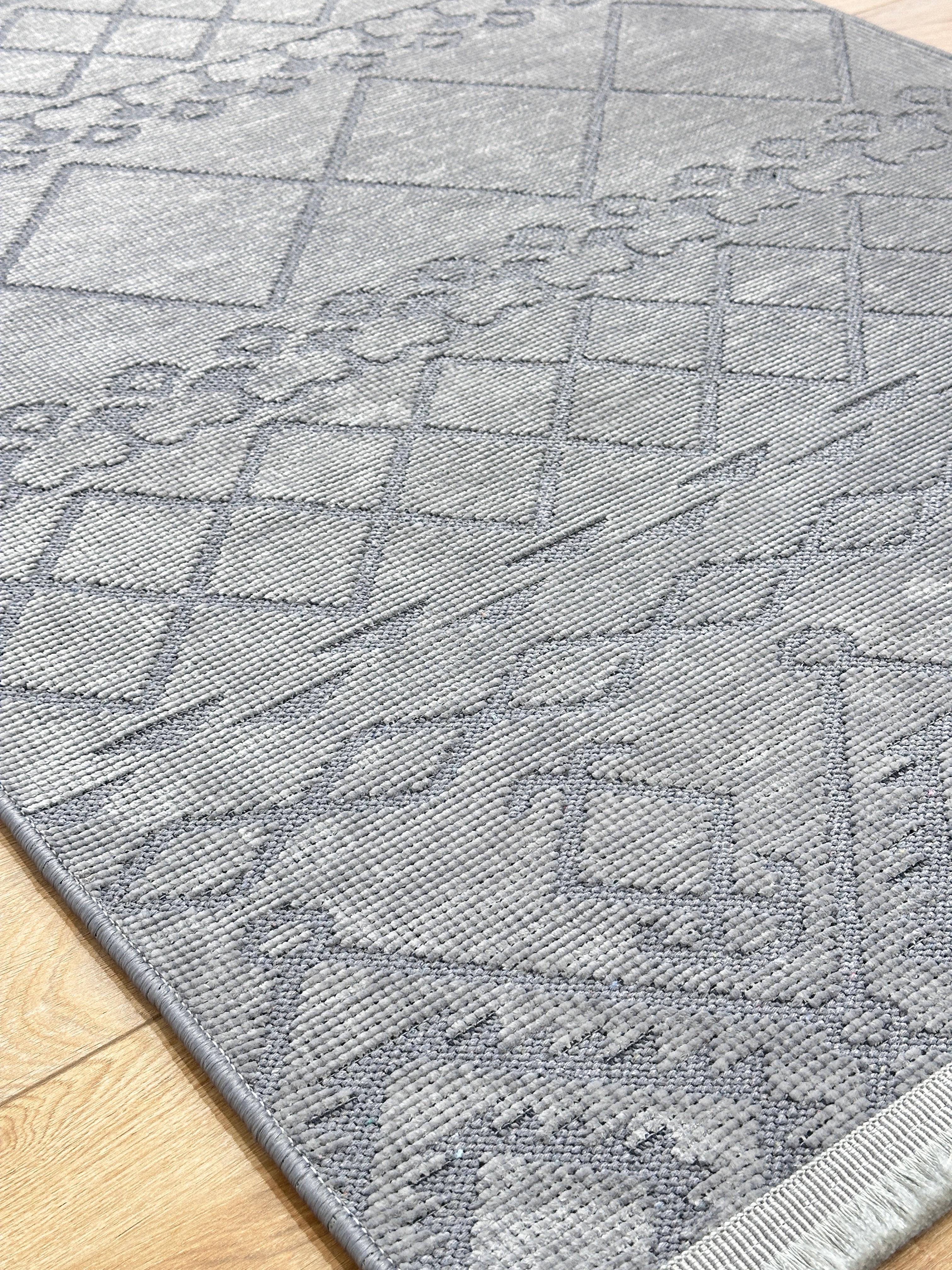 Özel Kesim Şönil Kilim Otantik Gri