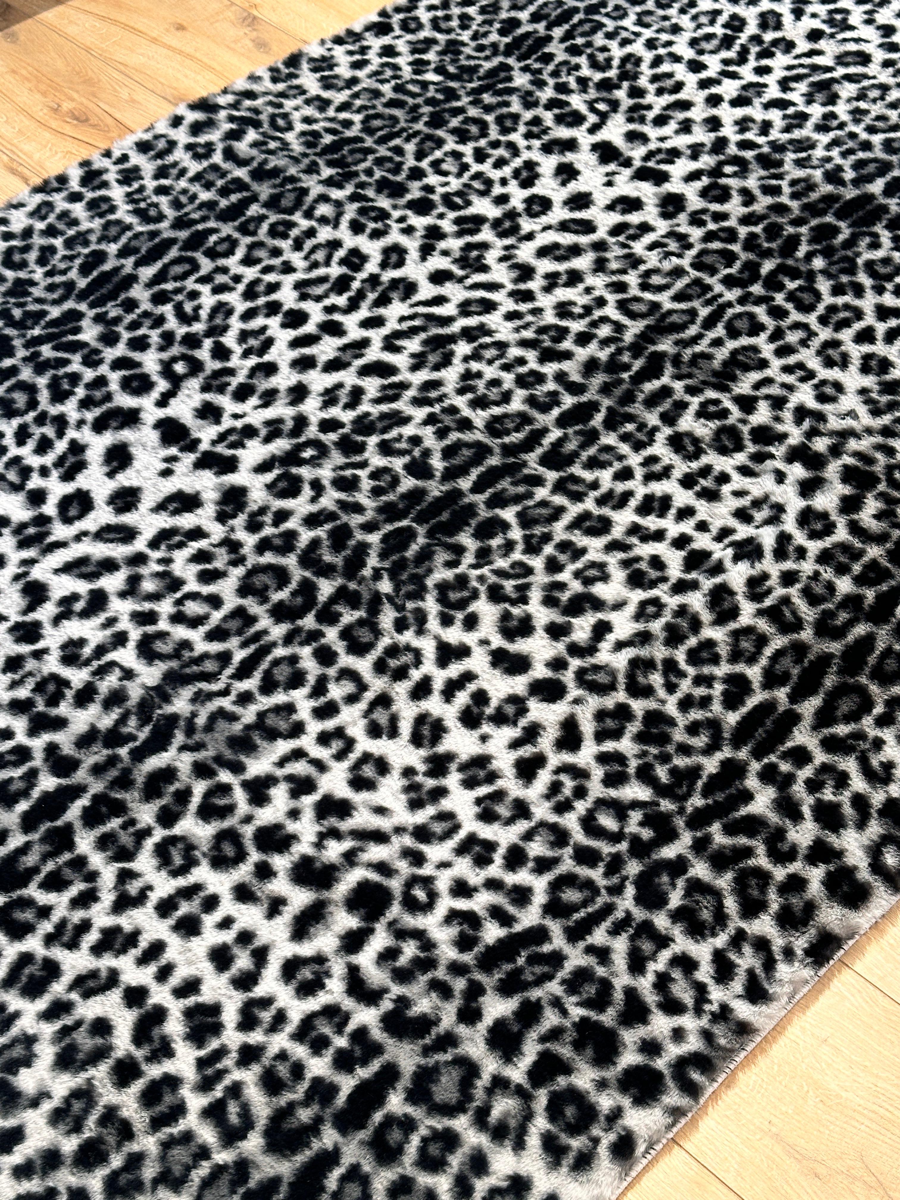 Özel Kesim Leopar Peluş/Post Gri