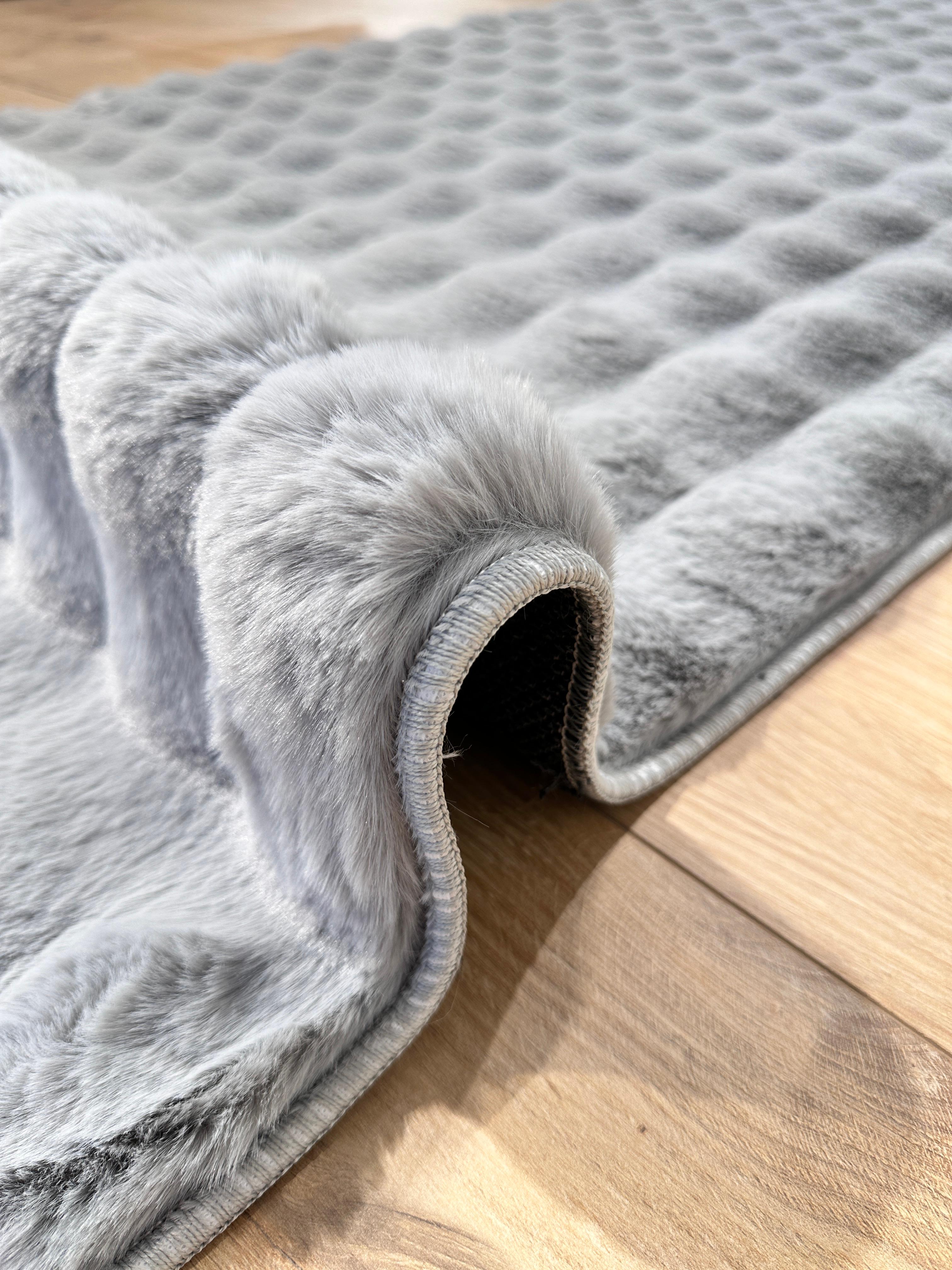 Paşha Home Loop Bubble Peluş/Post Halı Gri