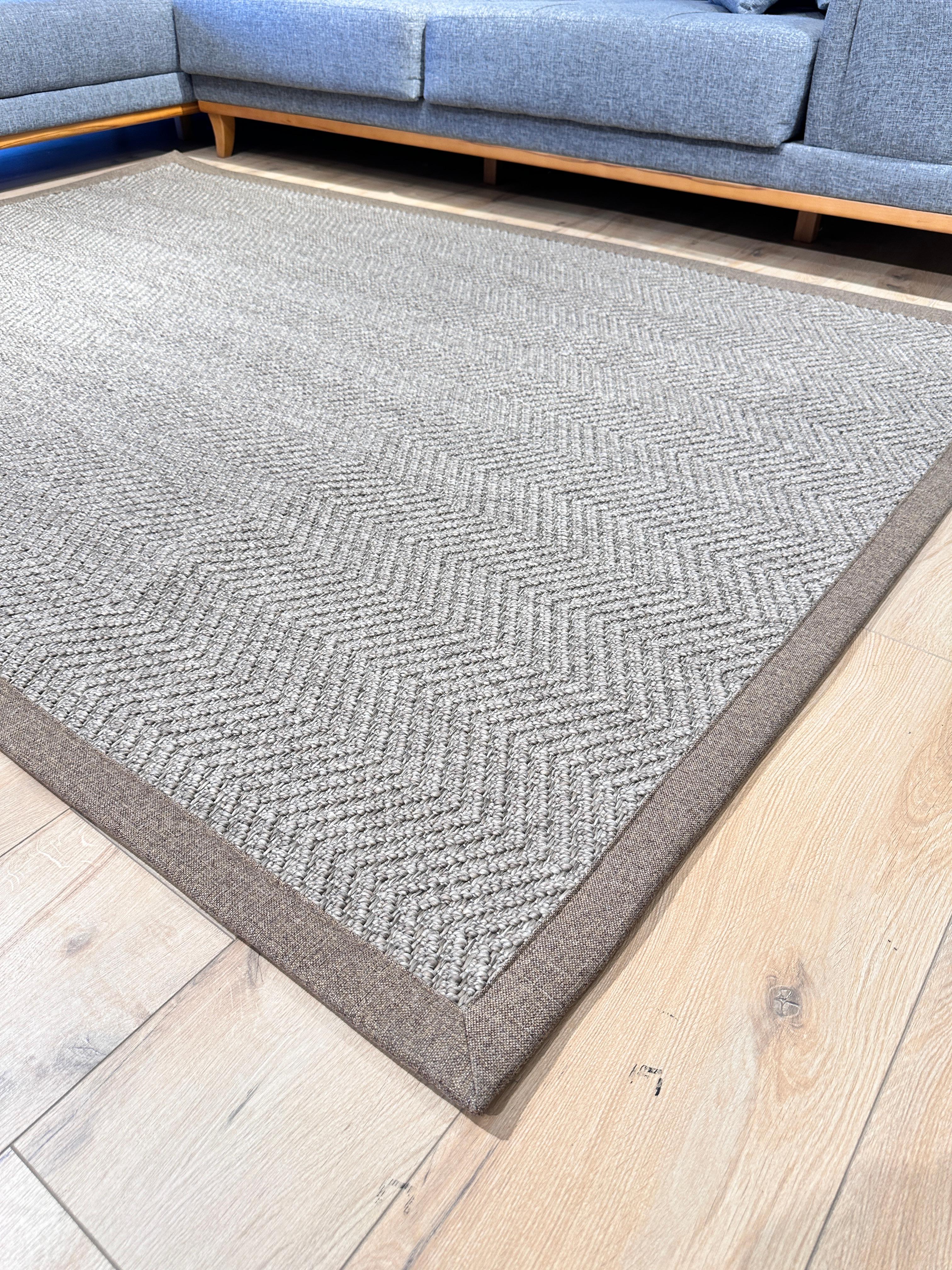 Riva Jüt/Sisal 6003D Kahve Keten Bordürlü 