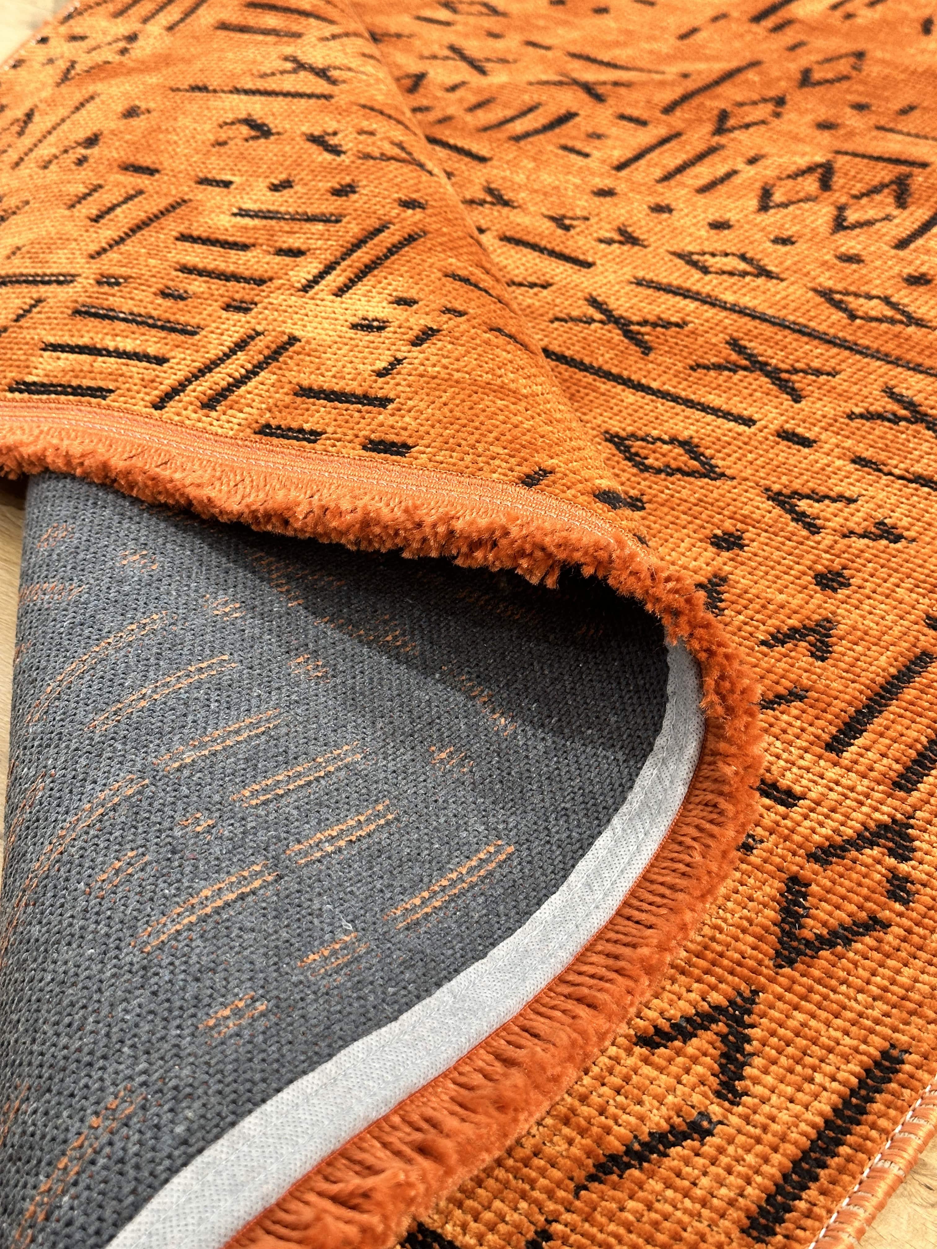 Şönil Kilim Çivi Desen Turuncu