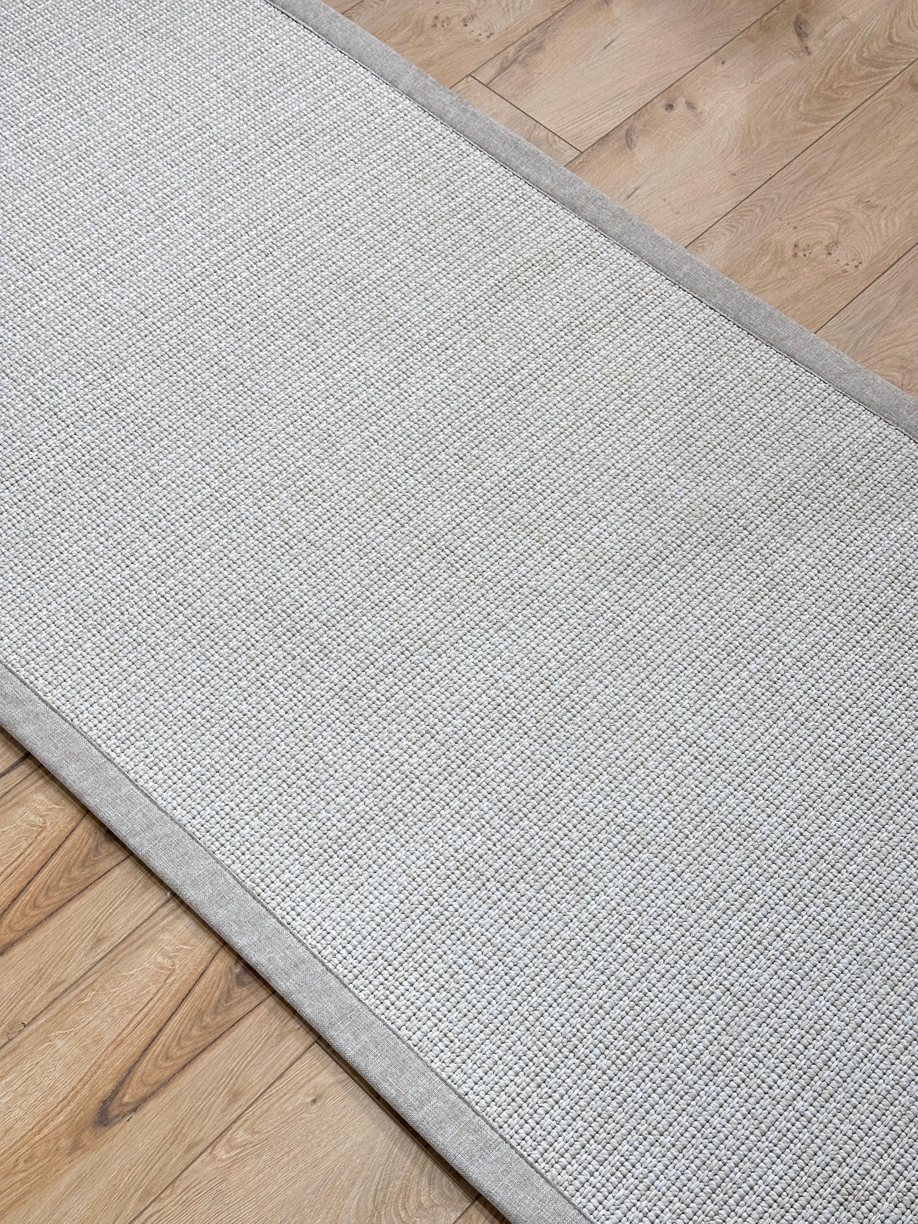 Özel Kesim Riva Jüt/Sisal 6008B Krem Keten Bordürlü 