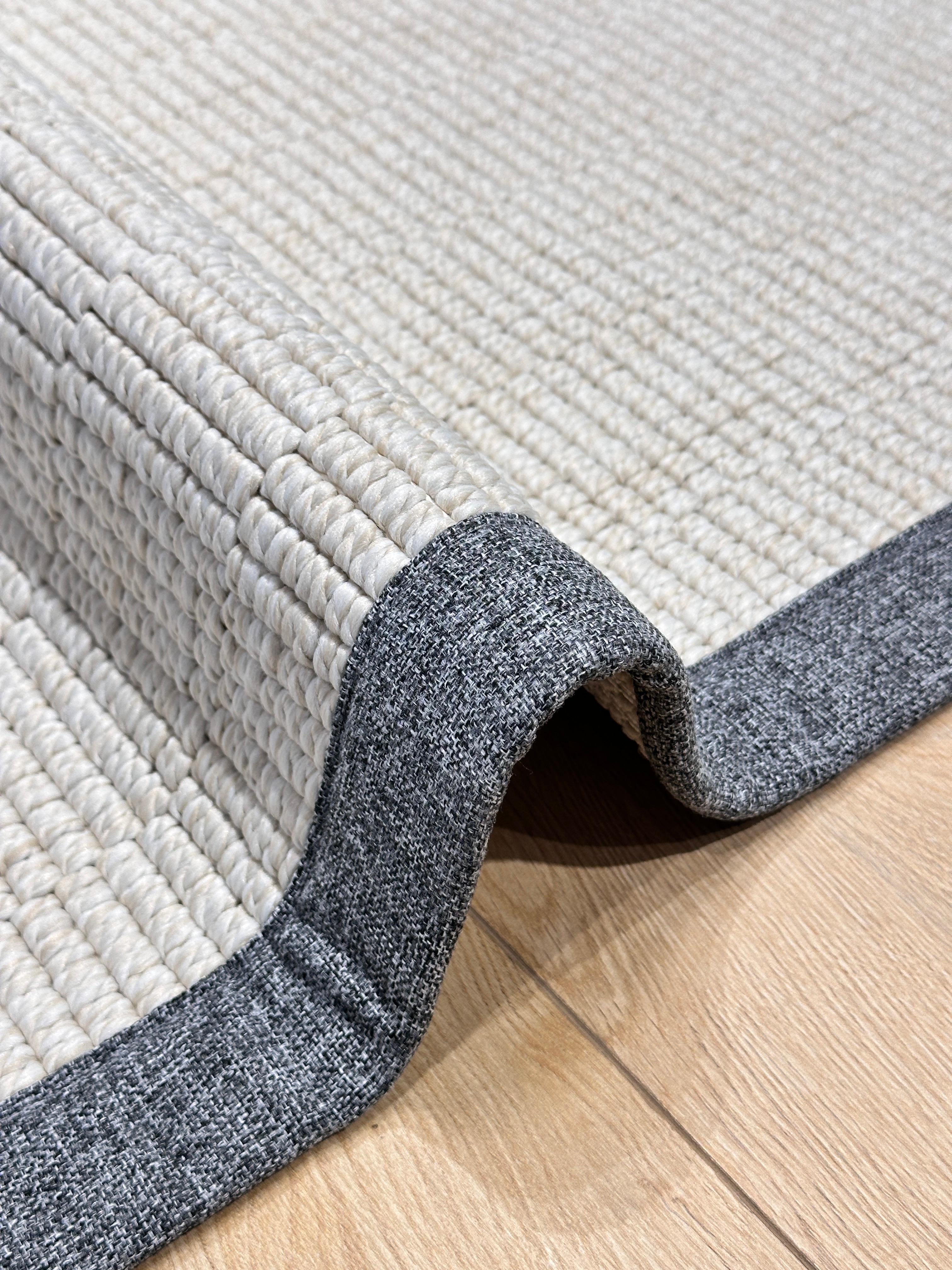 Riva Jüt/Sisal 6005B Krem Keten Bordürlü 