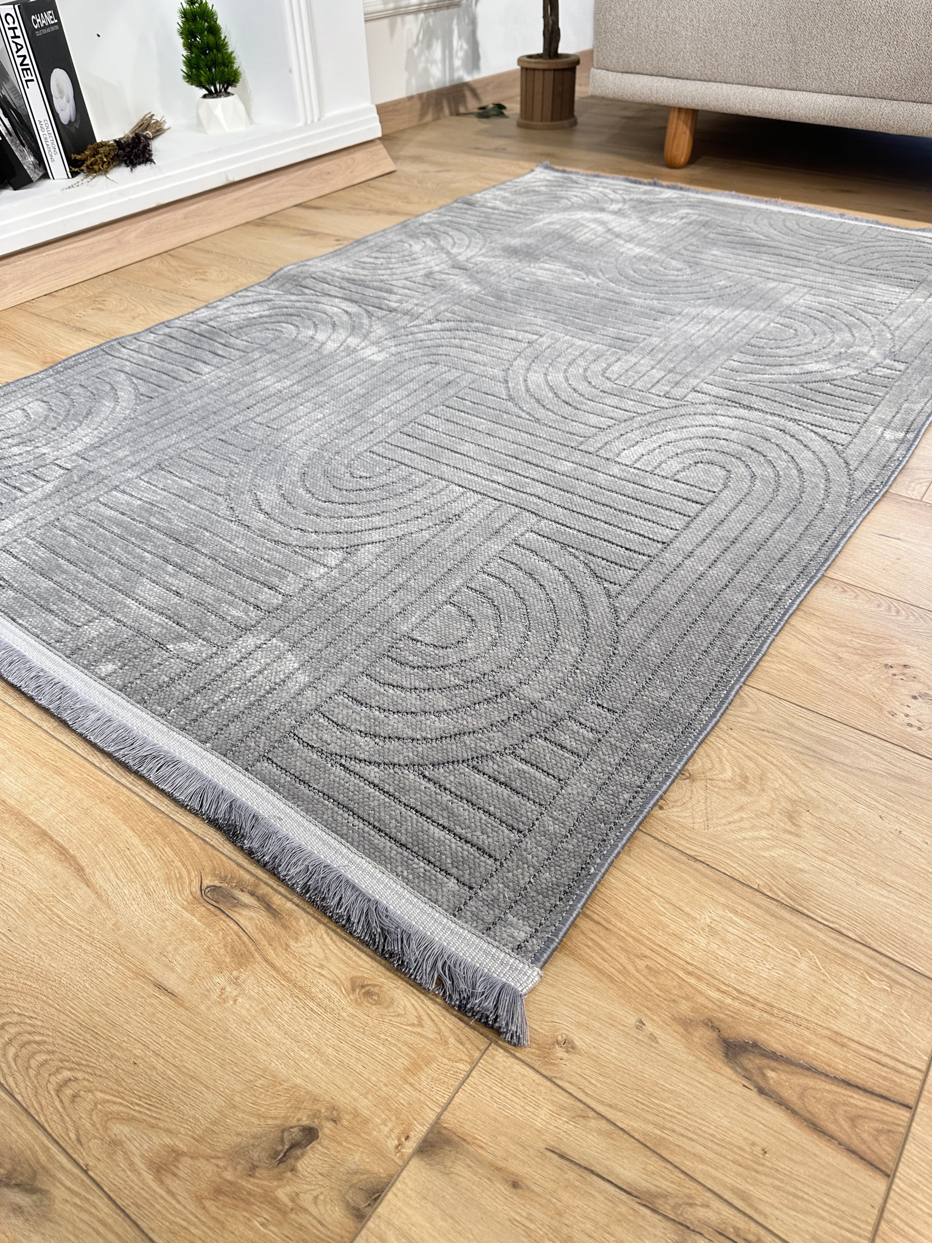 Şönil Kilim Labirent Desen Gri