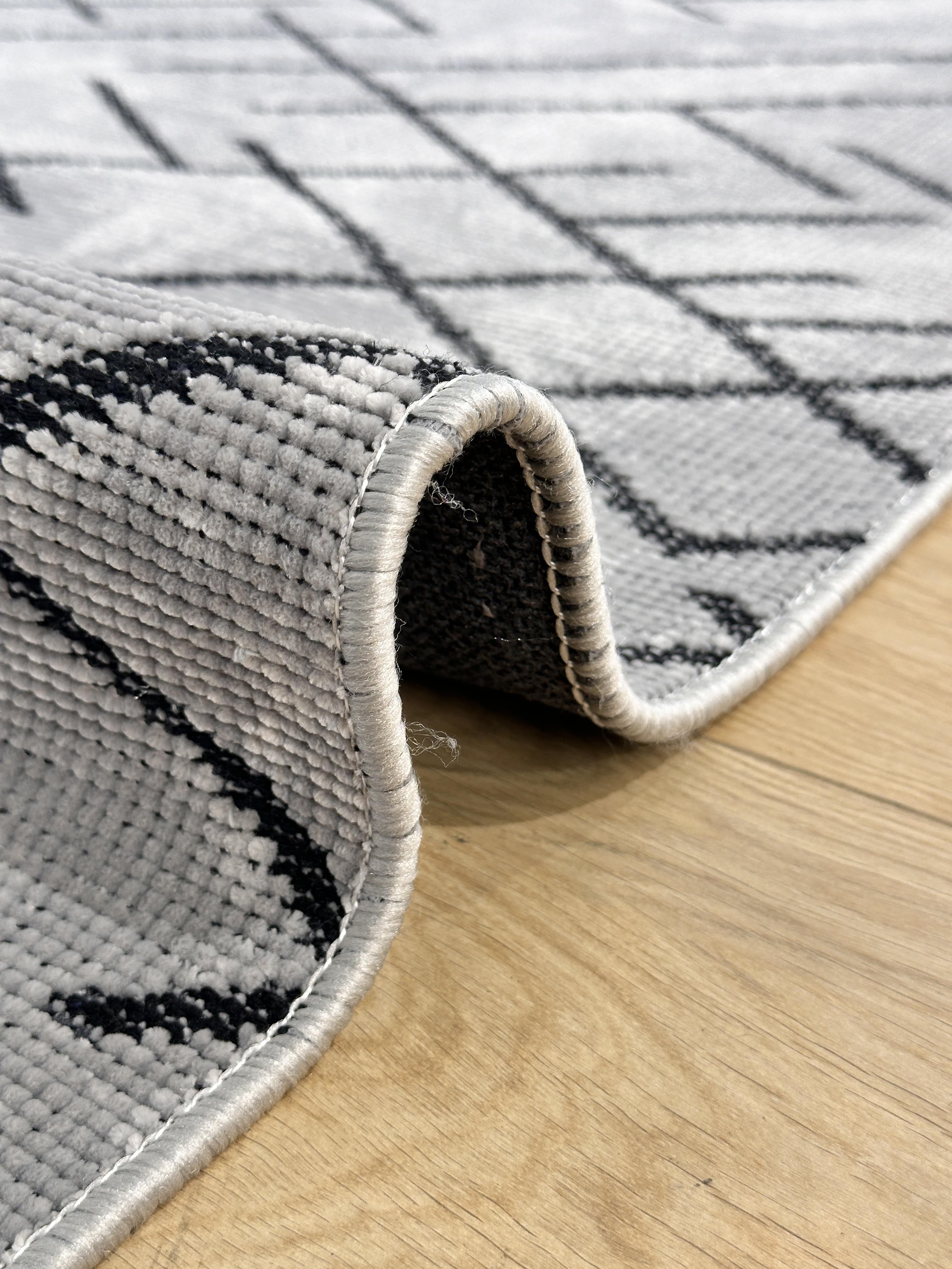 Şönil Kilim Mozaik Desen Gri