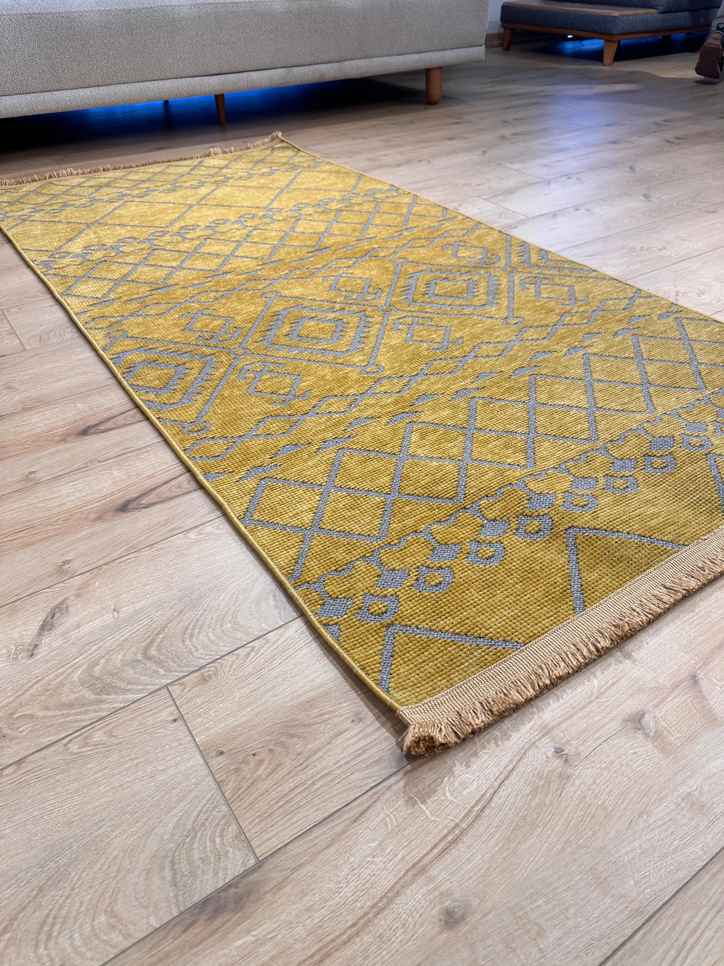 Özel Kesim Şönil Kilim Otantik Sarı
