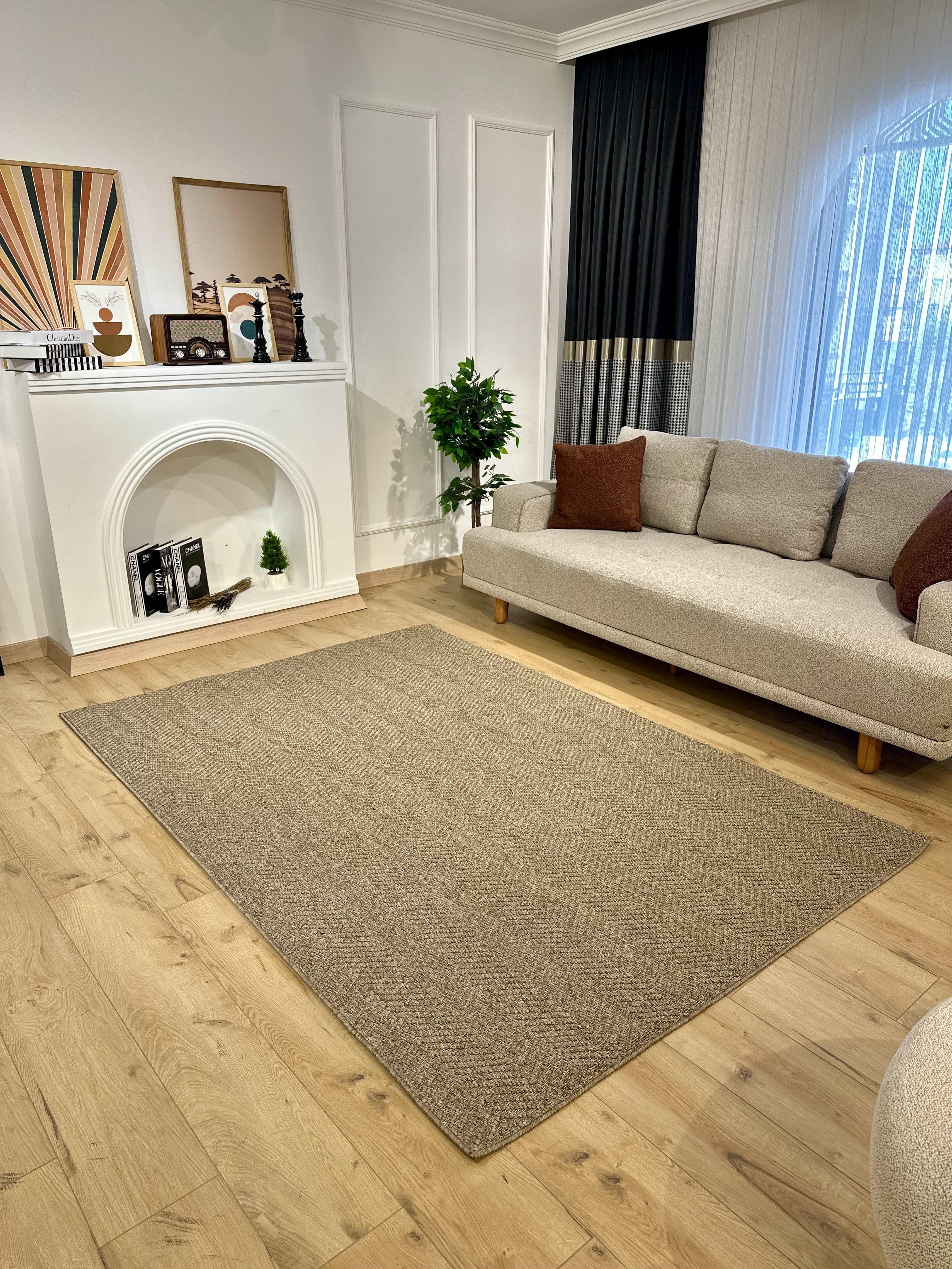 Riva Jüt/Sisal Halı 6003D Kahve