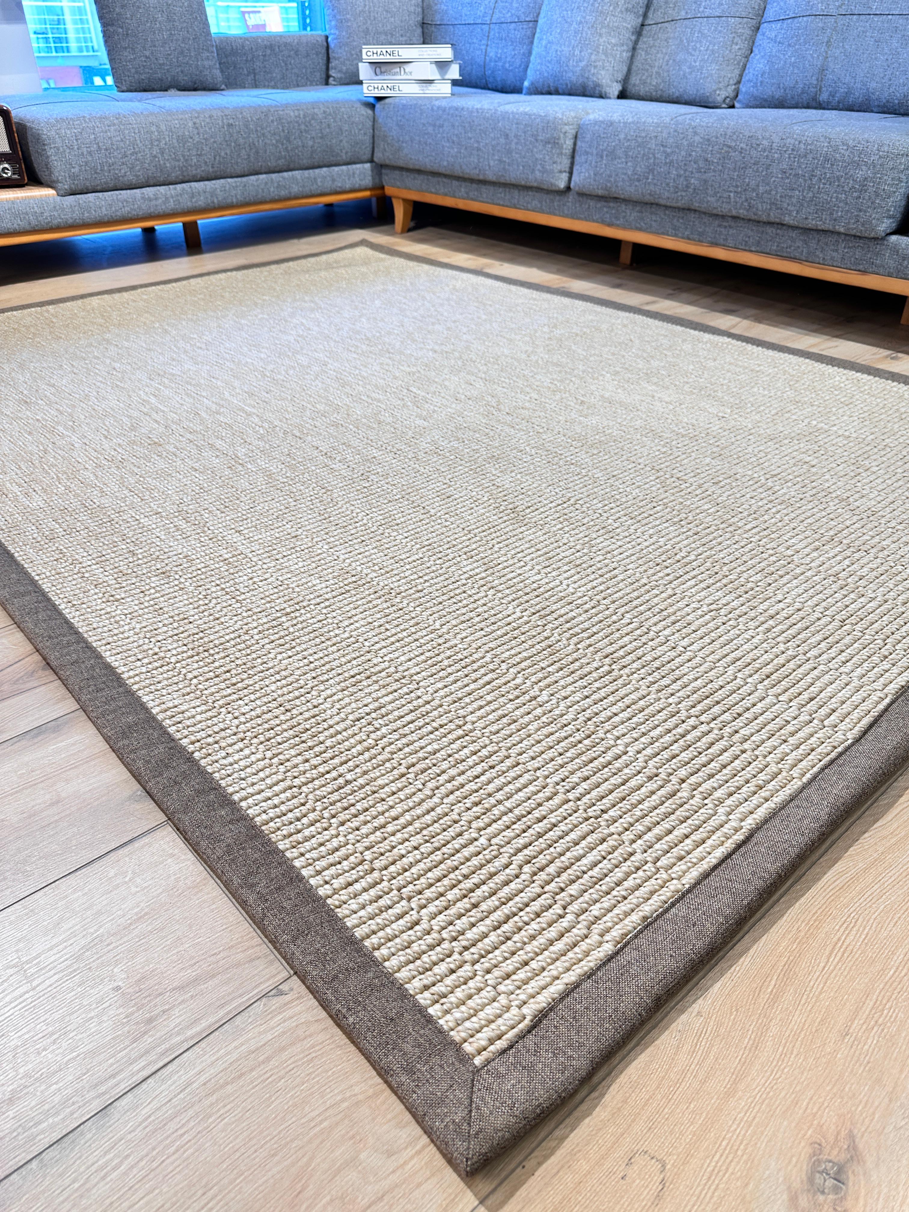 Riva Jüt/Sisal 6004H Natural Keten Bordürlü 