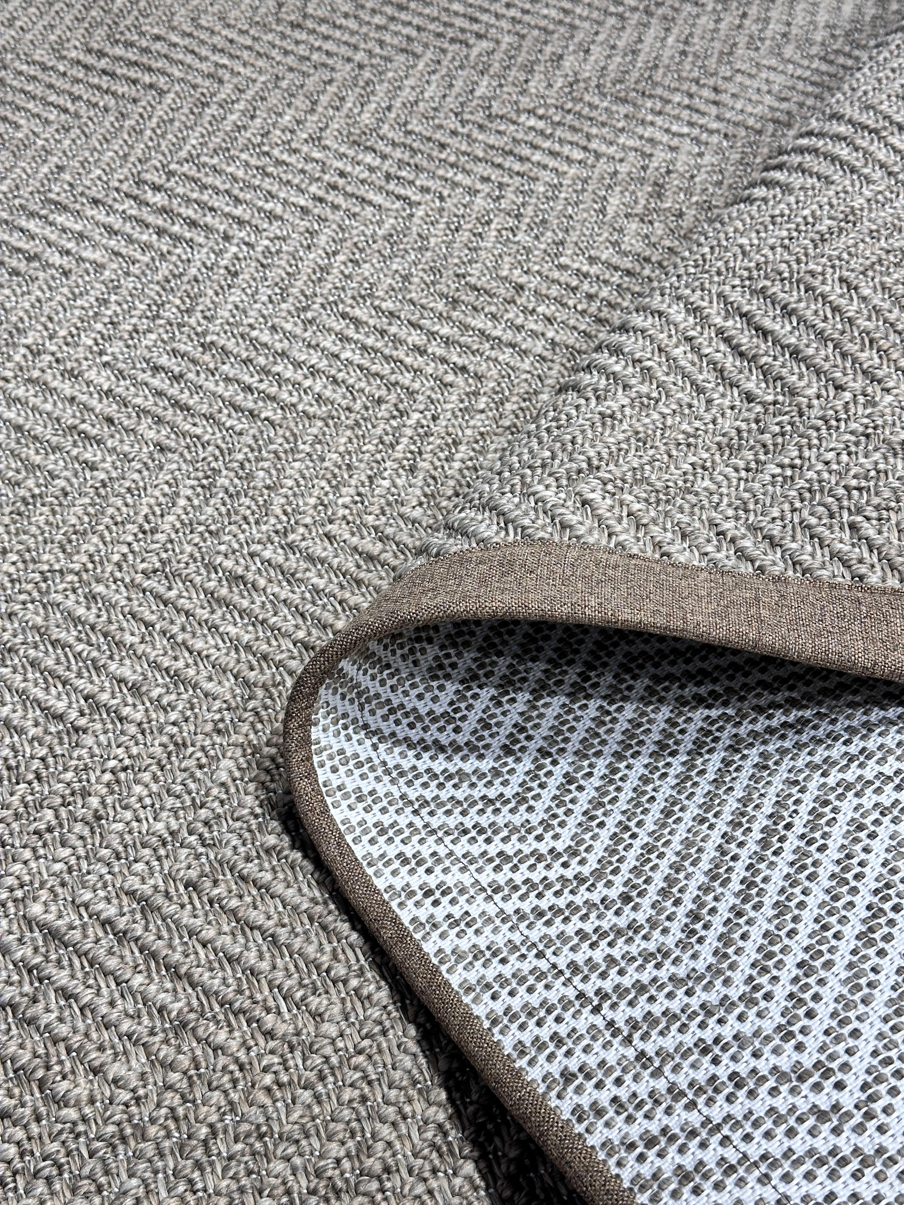Riva Jüt/Sisal 6003D Kahve Keten Bordürlü 