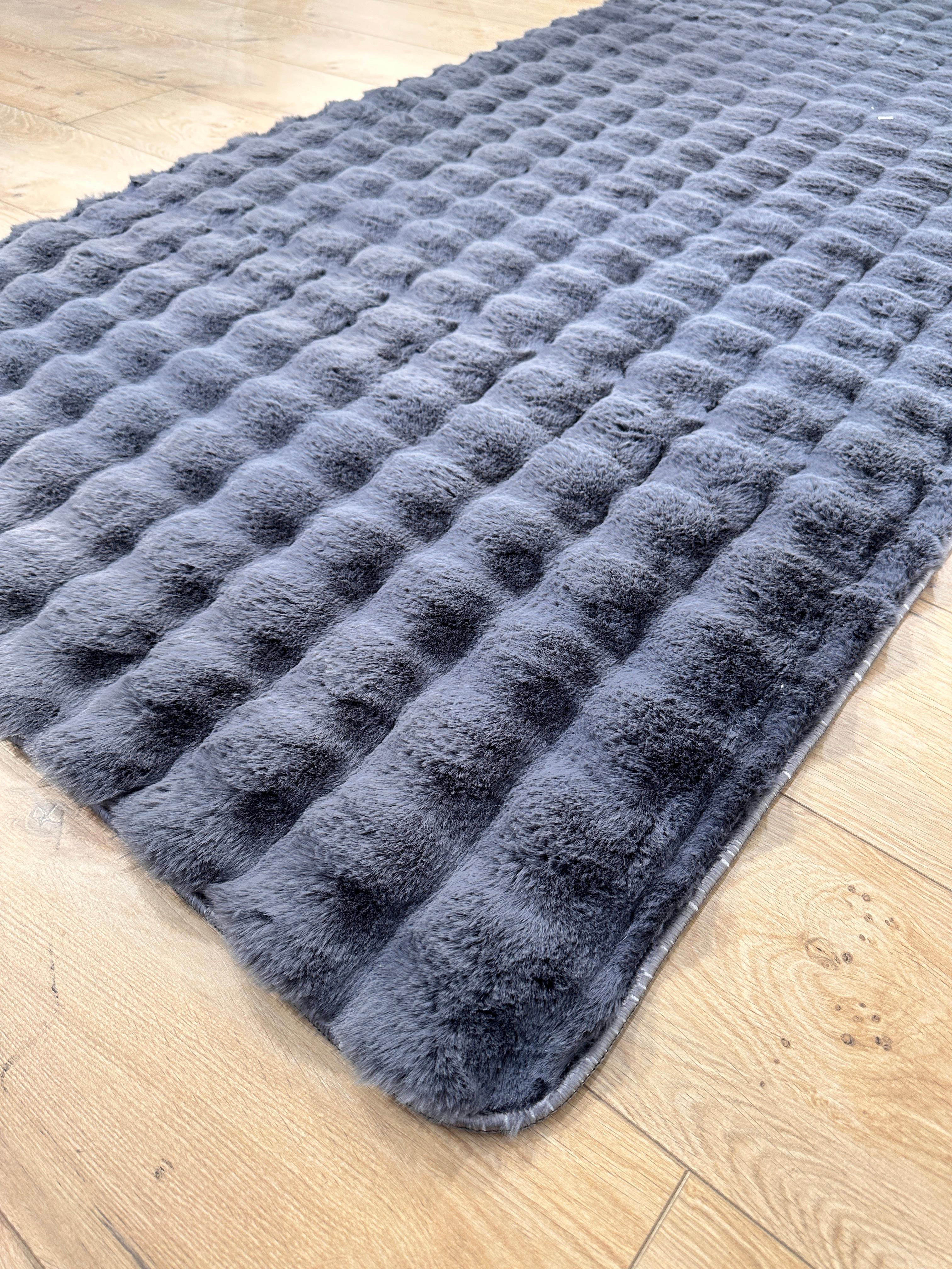 Paşha Home Loop Bubble Peluş/Post Halı Antrasit