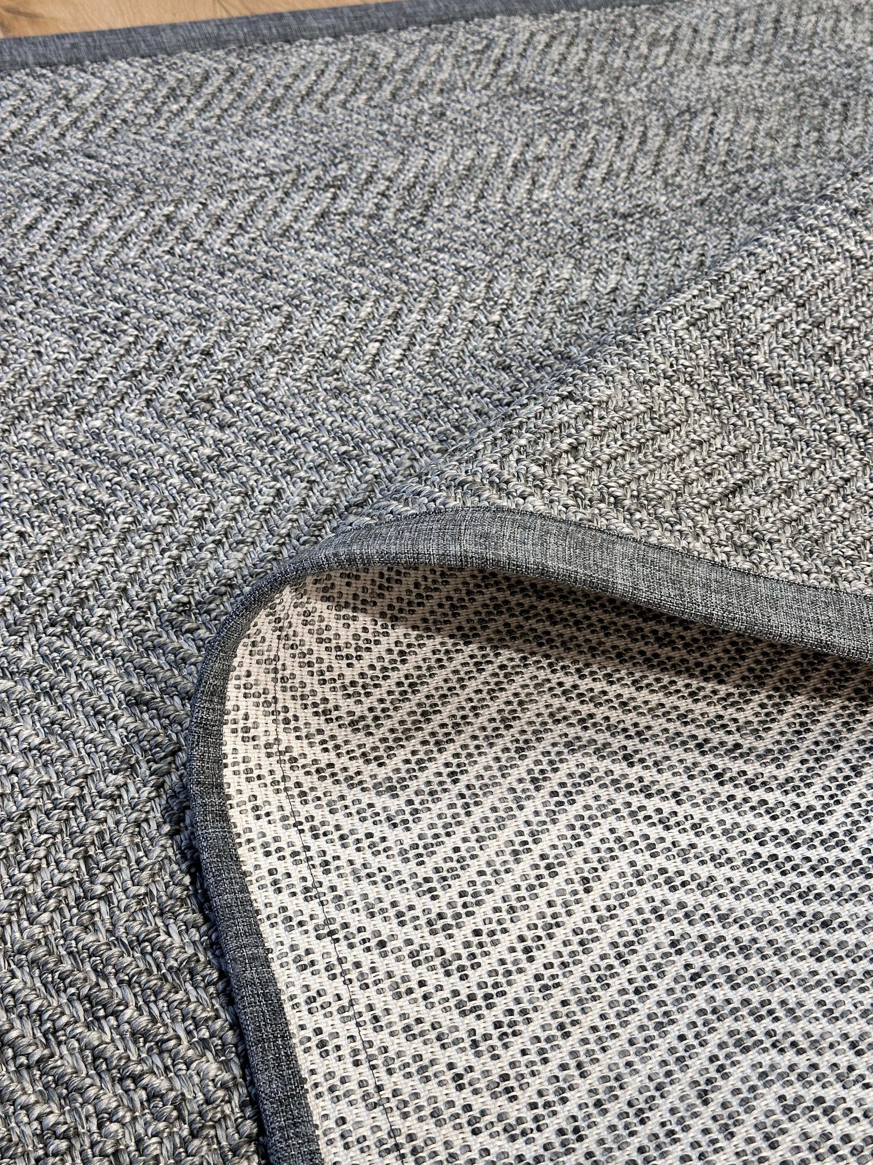 Riva Jüt/Sisal 6002F Antrasit Keten Bordürlü 