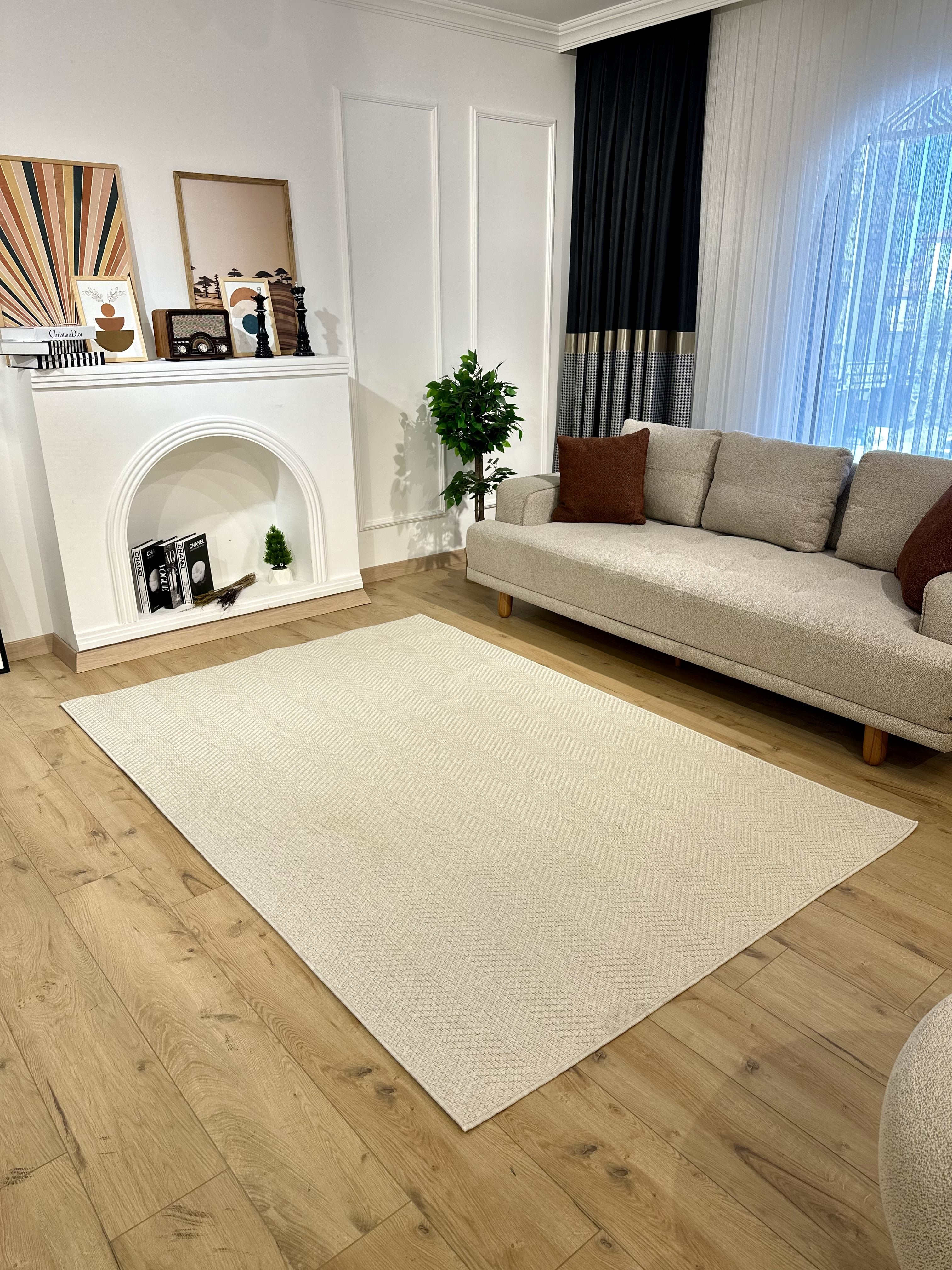 Riva Jüt/Sisal Halı 6001B Krem