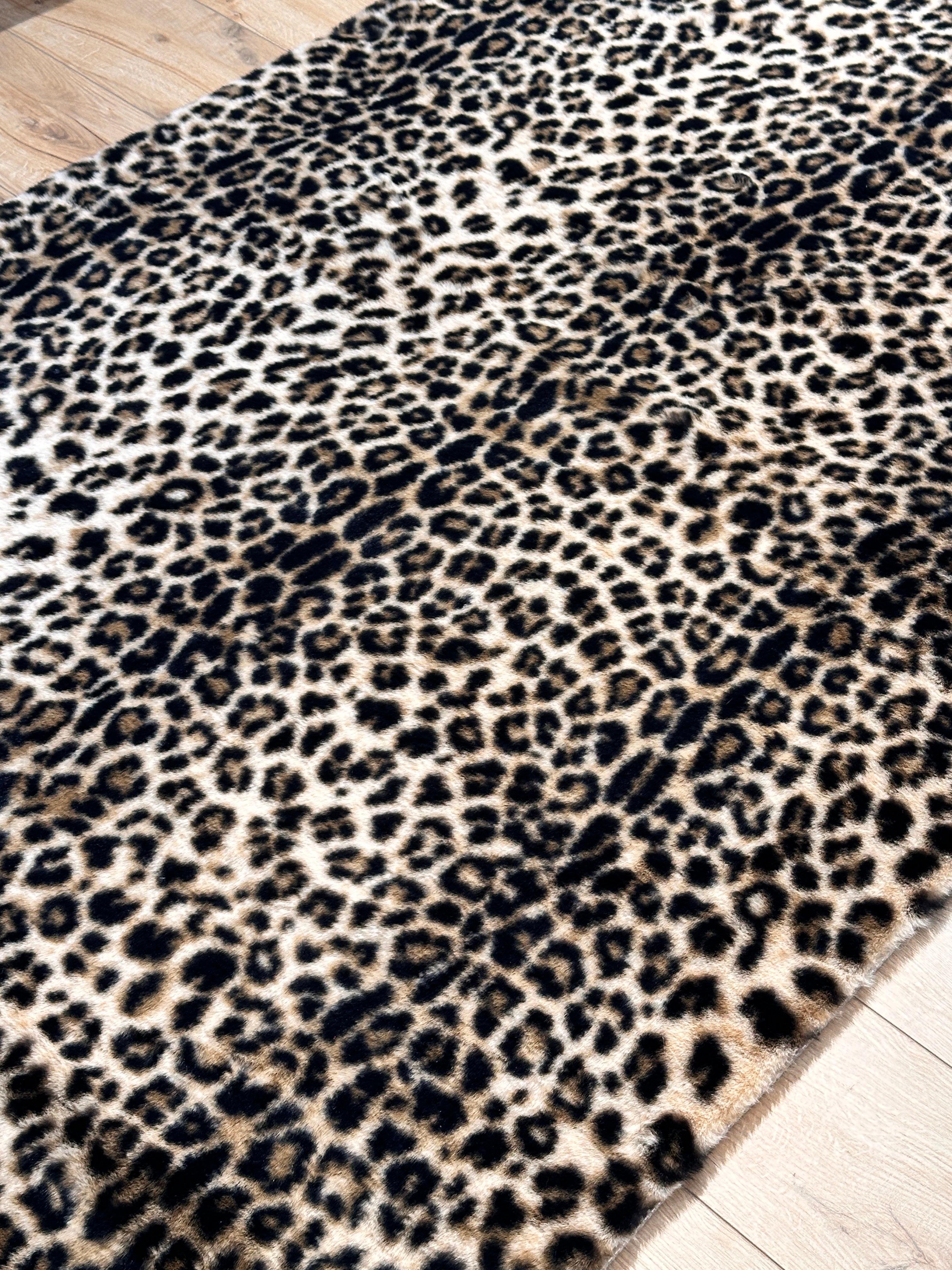 Özel Kesim Leopar Peluş/Post Kahverengi
