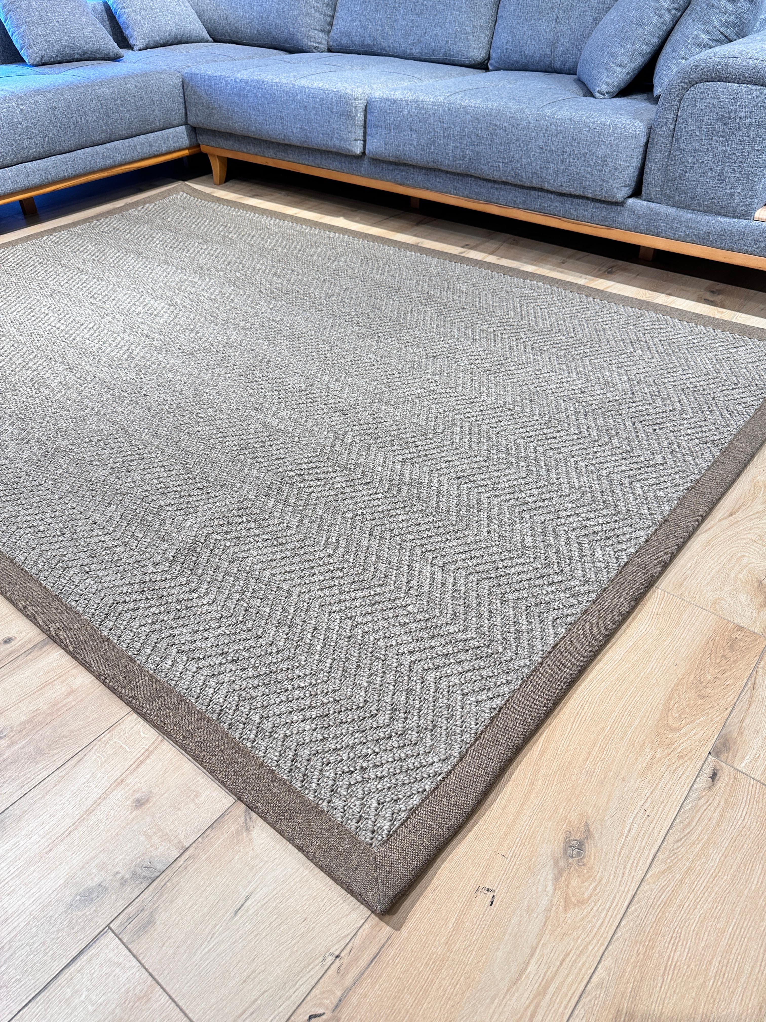 Riva Jüt/Sisal 6003D Kahve Keten Bordürlü 