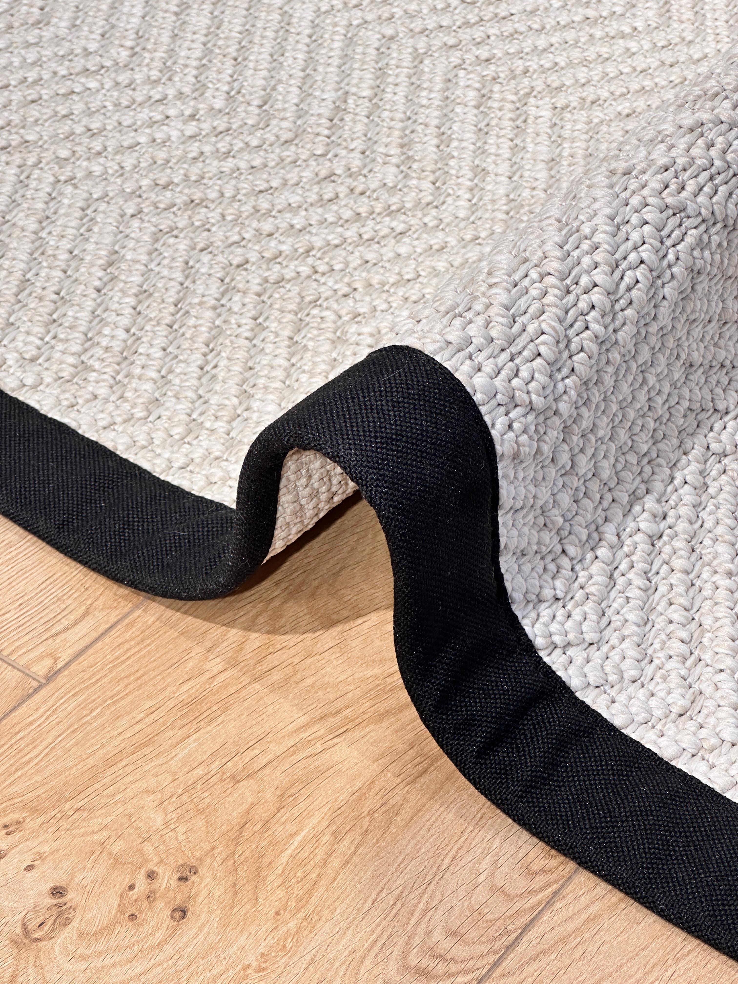Özel Kesim Riva Jüt/Sisal 6001B Krem Keten Bordürlü 