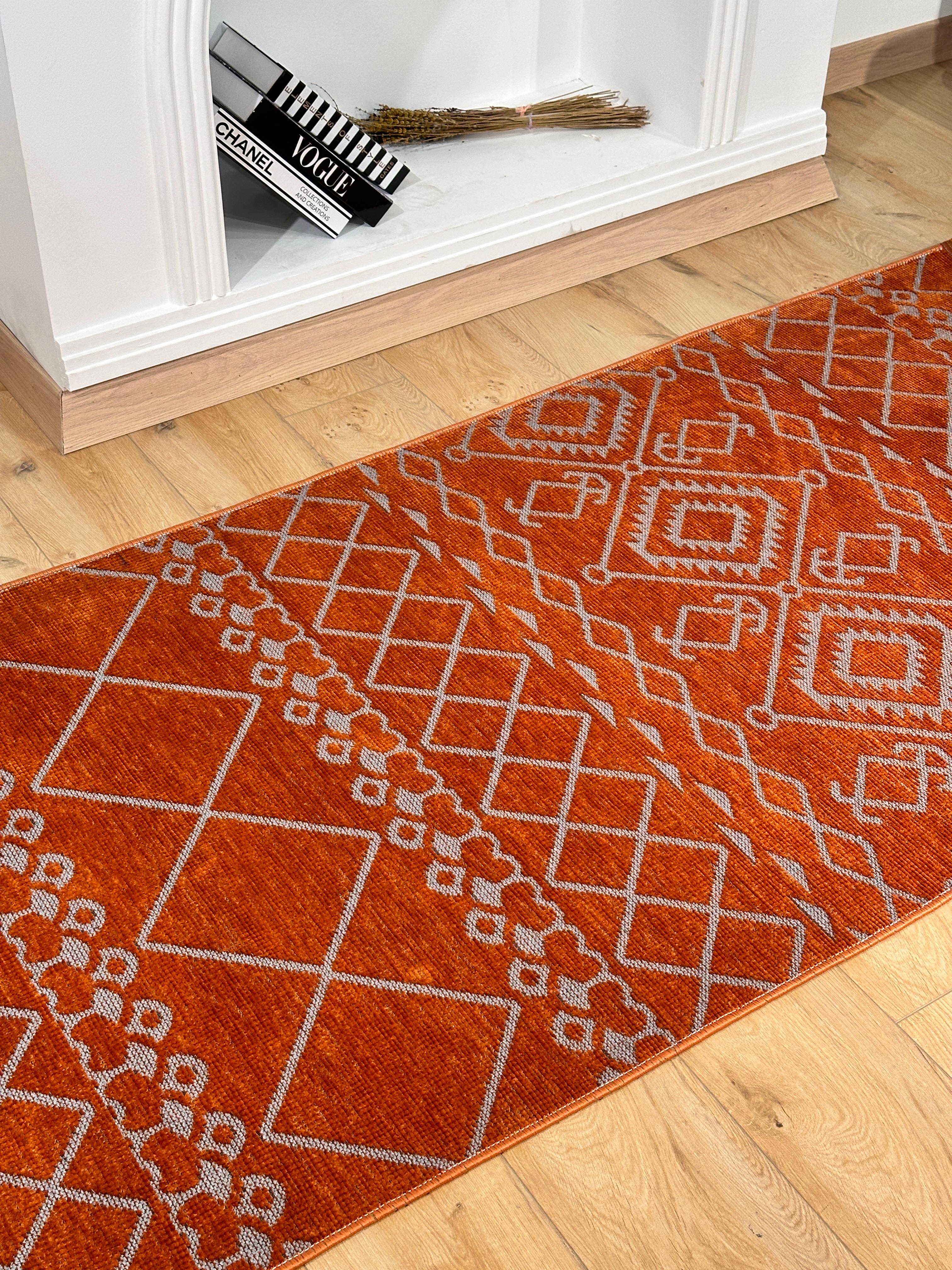 Özel Kesim Şönil Kilim Otantik Turuncu