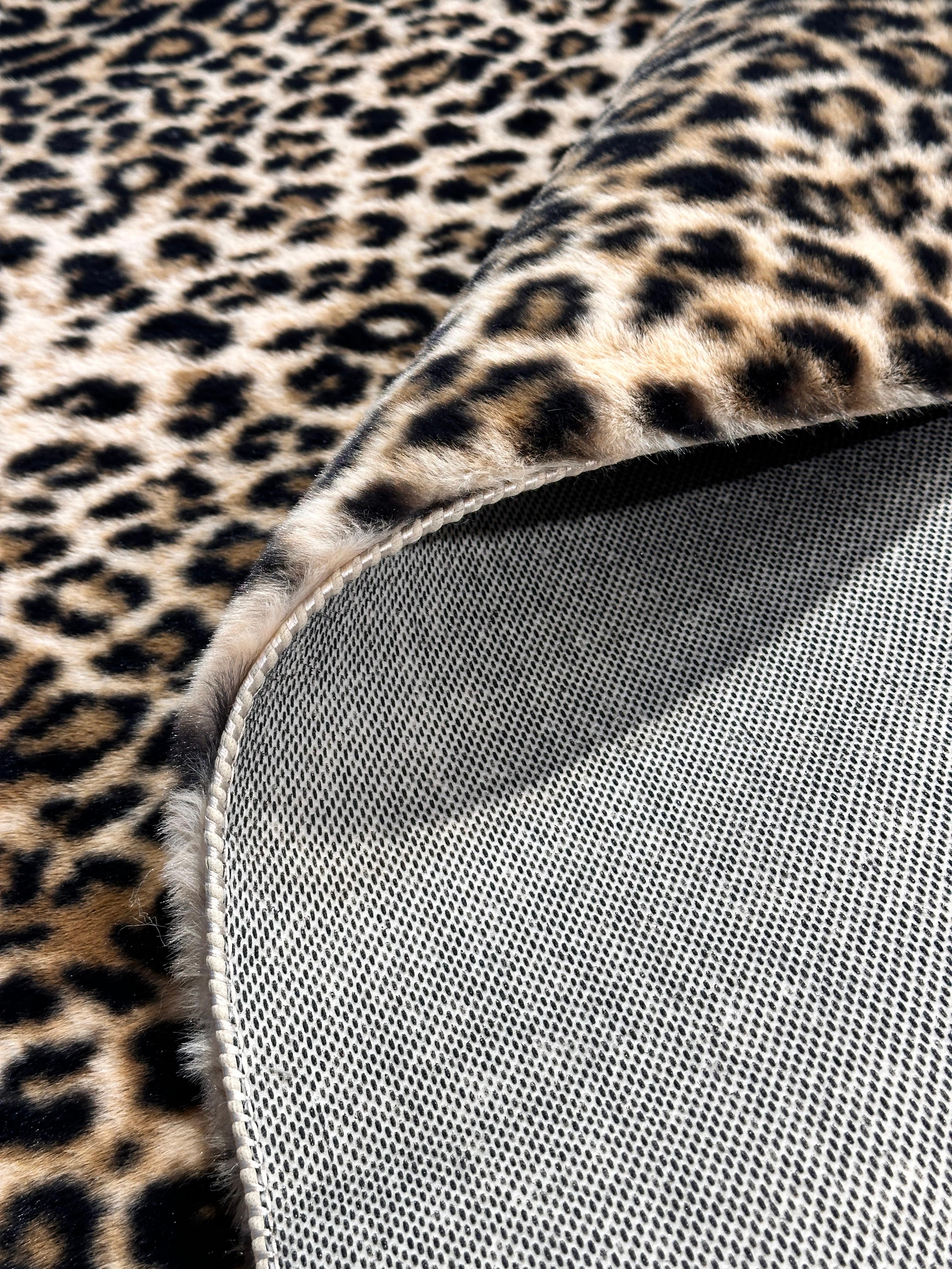 Özel Kesim Leopar Peluş/Post Kahverengi