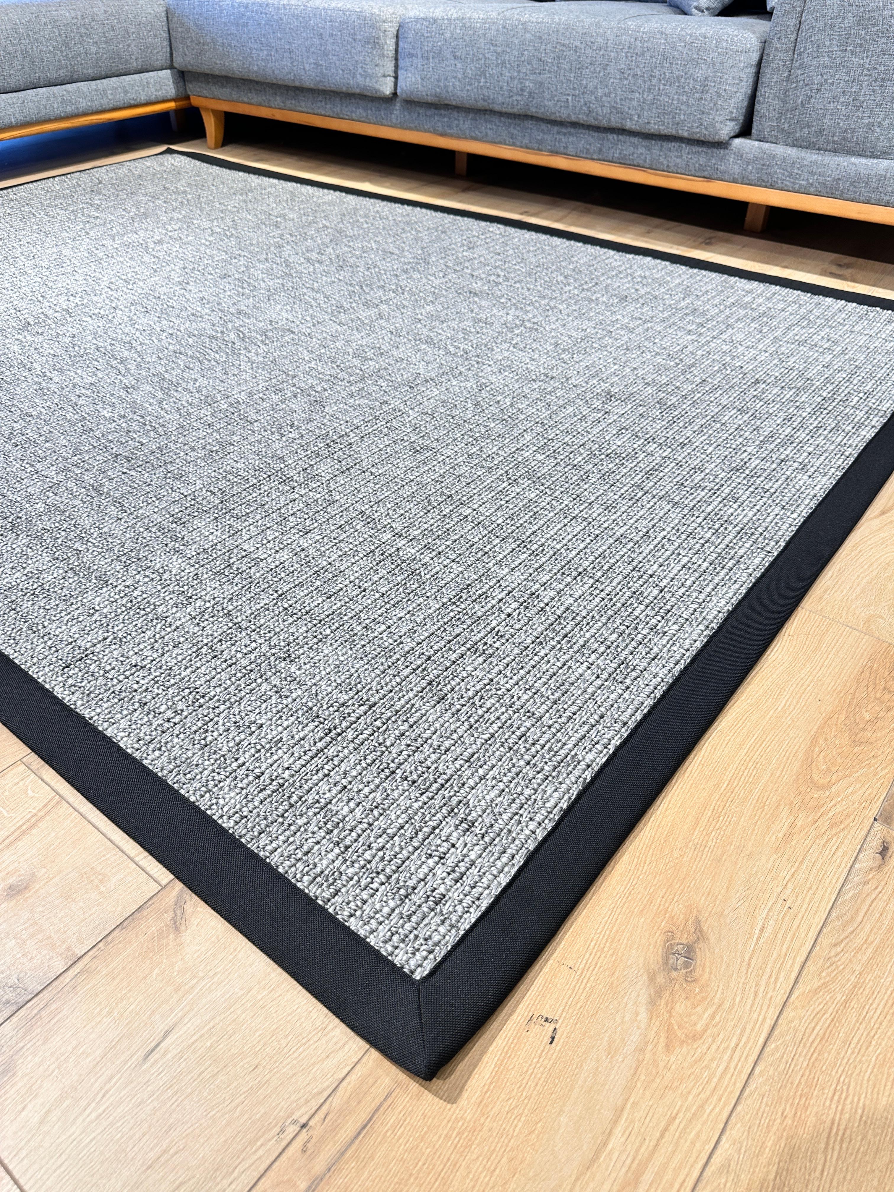 Riva Jüt/Sisal 6009E Antrasit Keten Bordürlü 