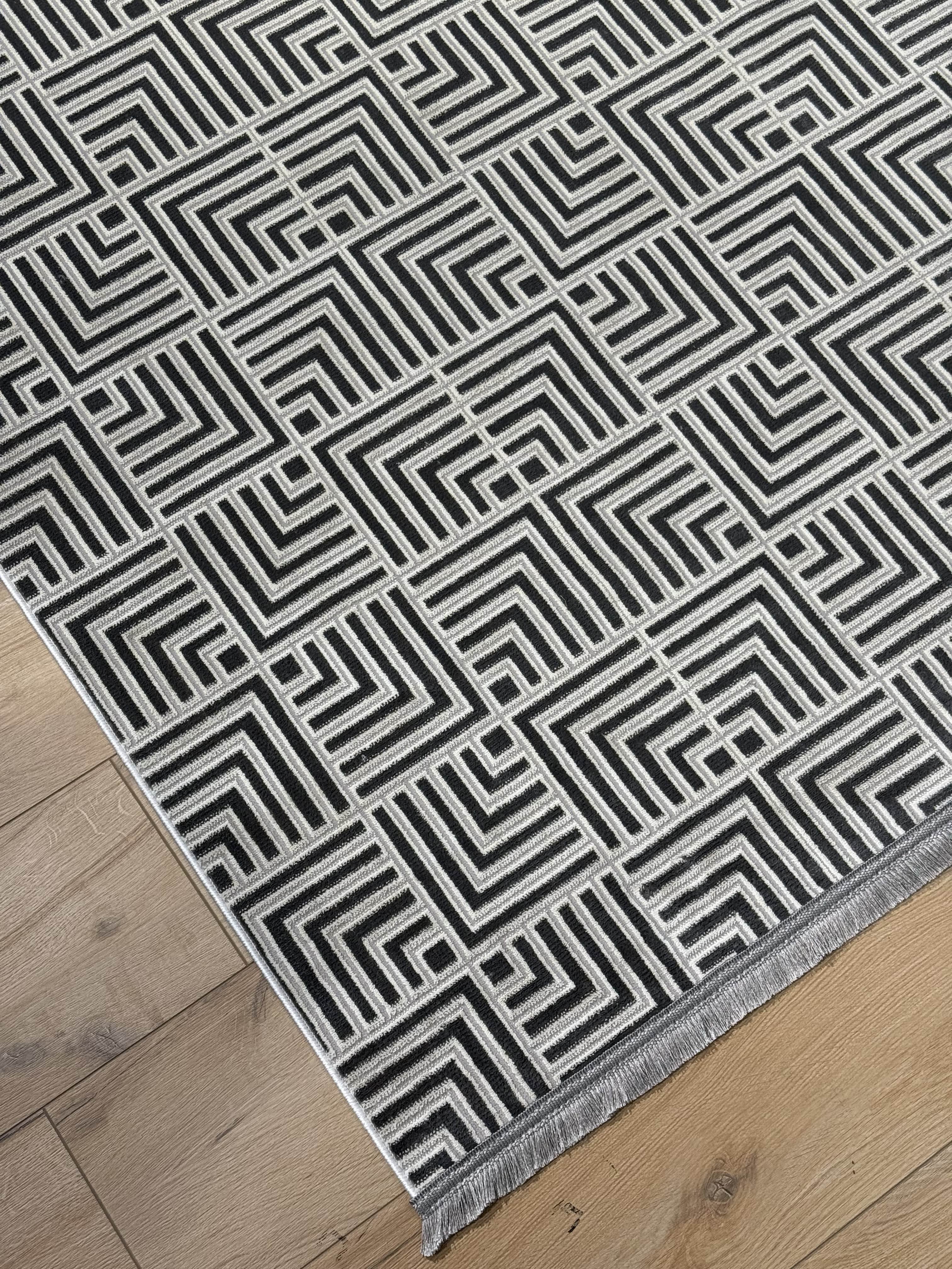 160X230 Kadife Kaymaz Tünel Antrasit