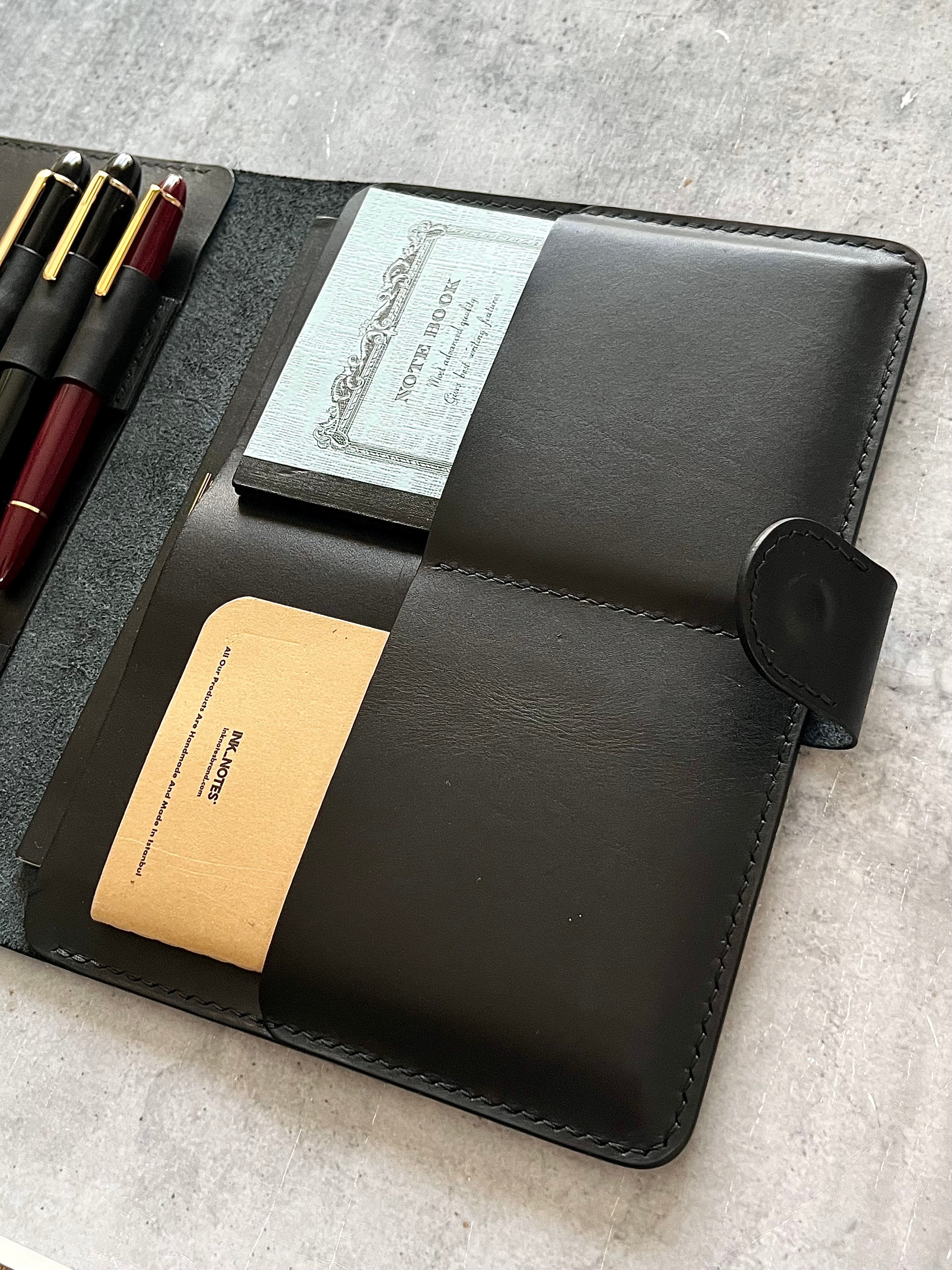 A5 LEATHER PORTFOLIO-Black