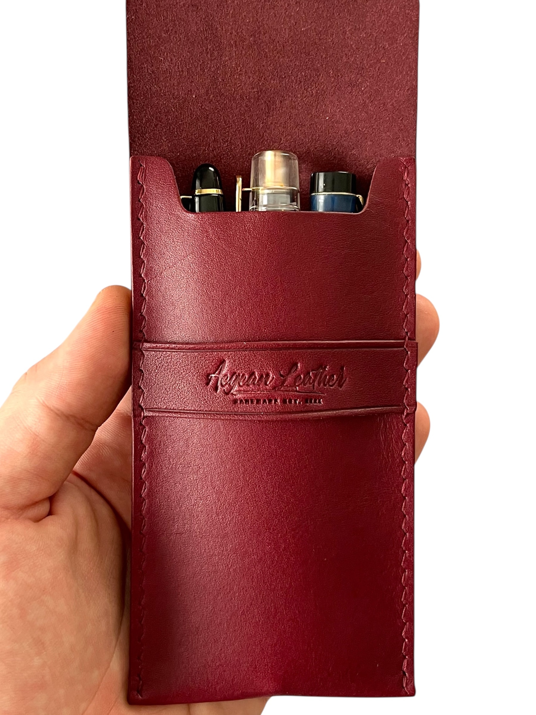 SIGNATURE PEN CASE-BORDEAUX