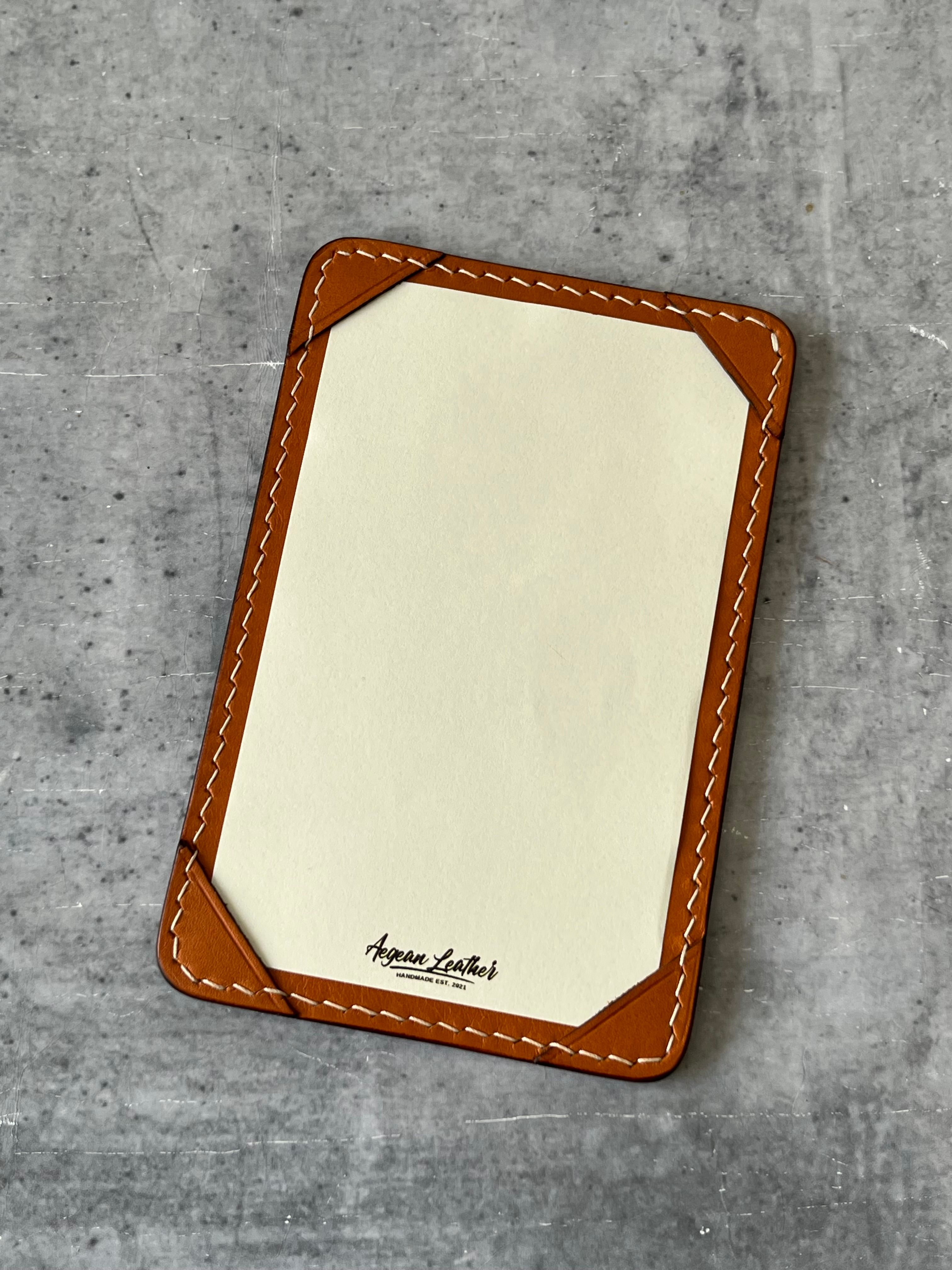 LEATHER JOTTER PAD-TAN