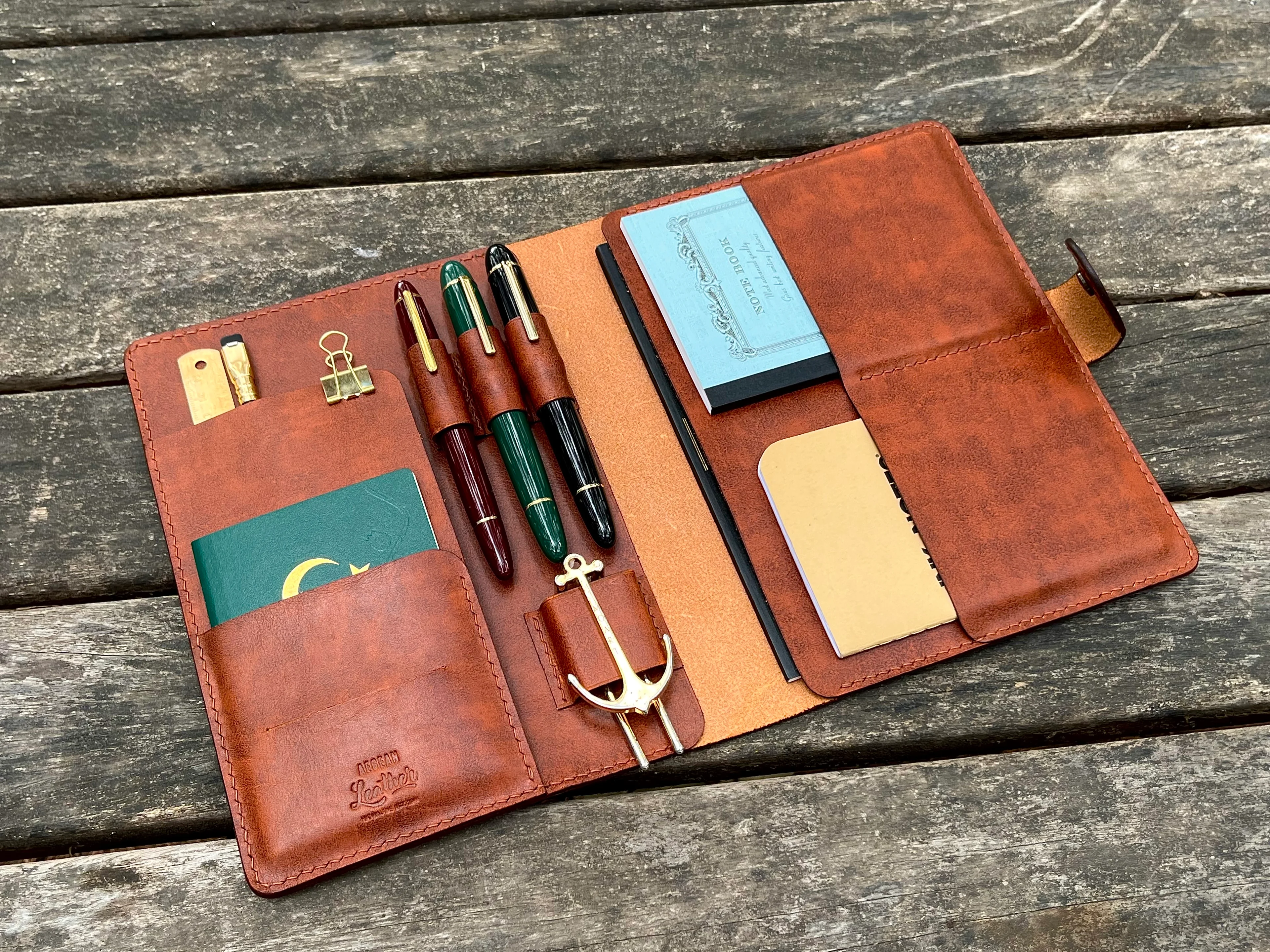 A5 LEATHER PORTFOLIO-Brown