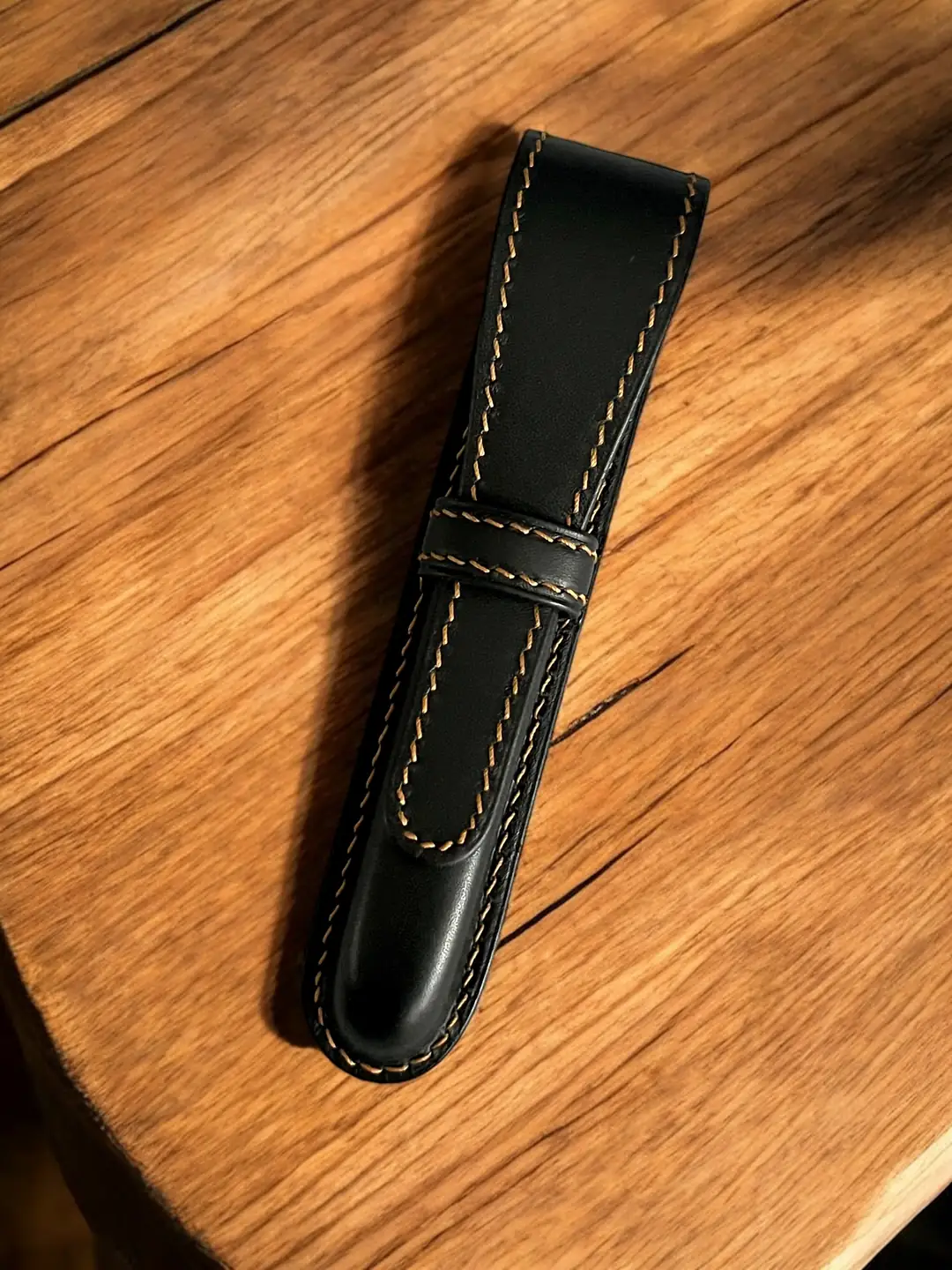 NAMIKI EMPEROR-PILOT CUSTOM URUSHI BLACK AMBER LEATHER SINGLE PEN CASE
