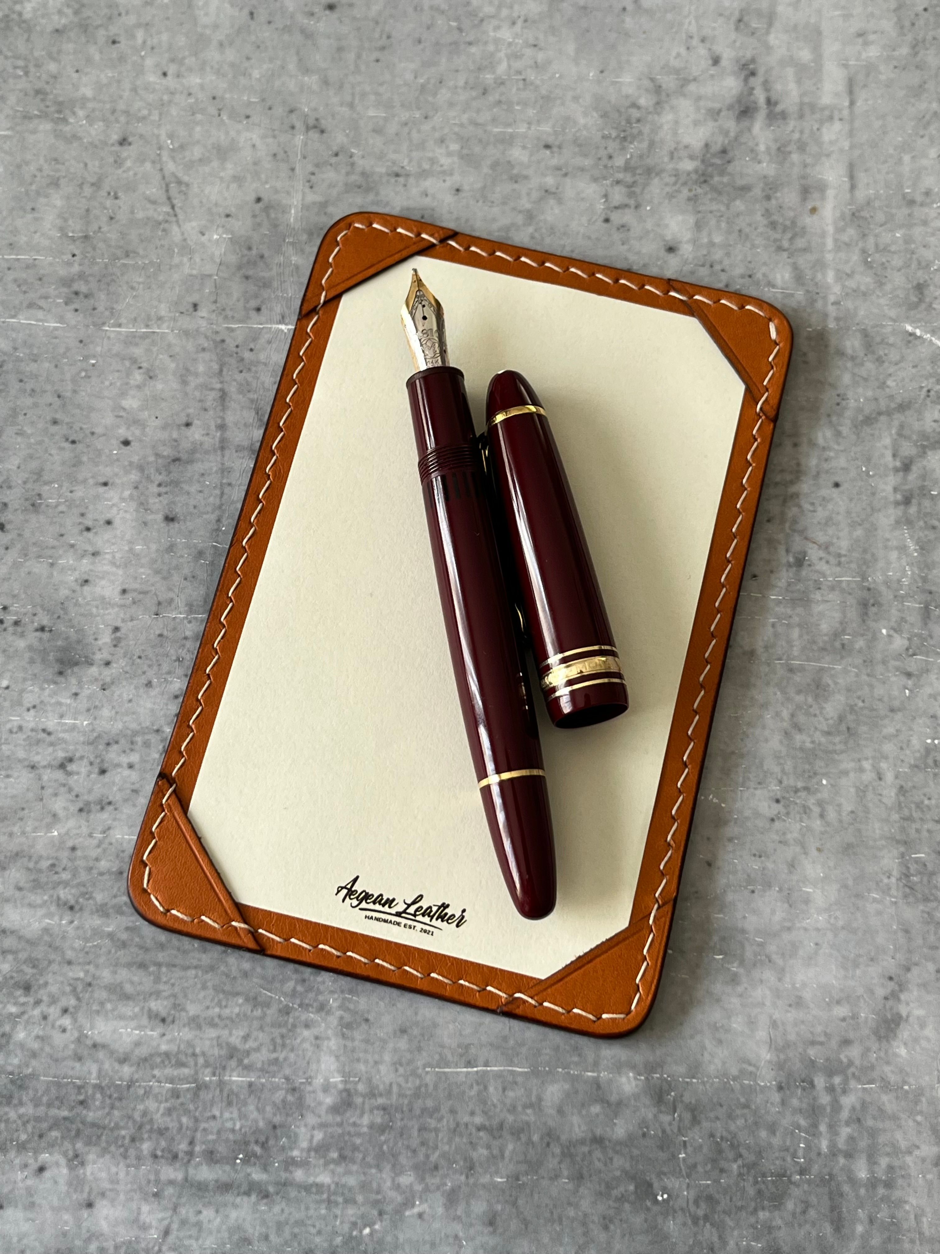 LEATHER JOTTER PAD-TAN