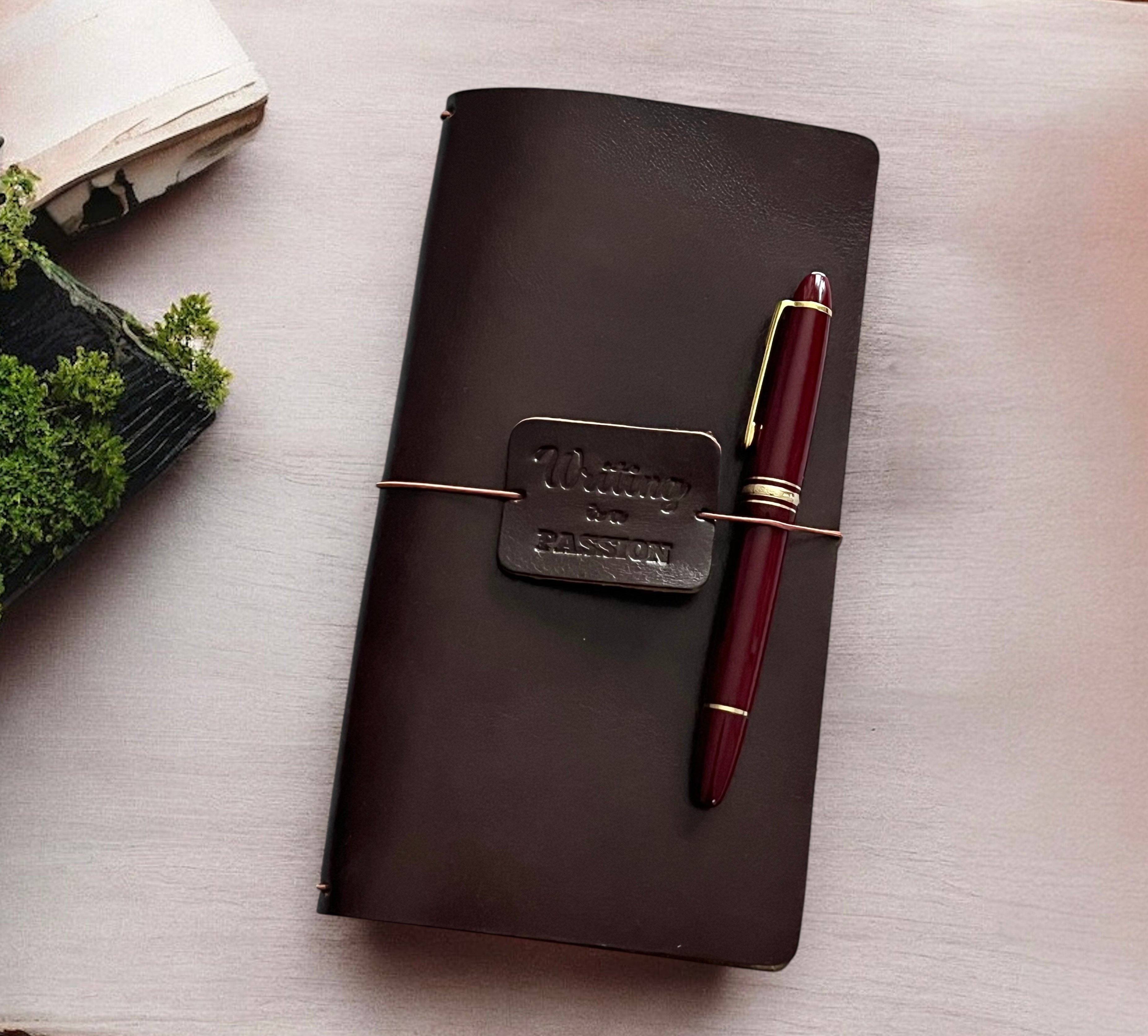 DERİ DEFTER KILIFI-KOYU KAHVE