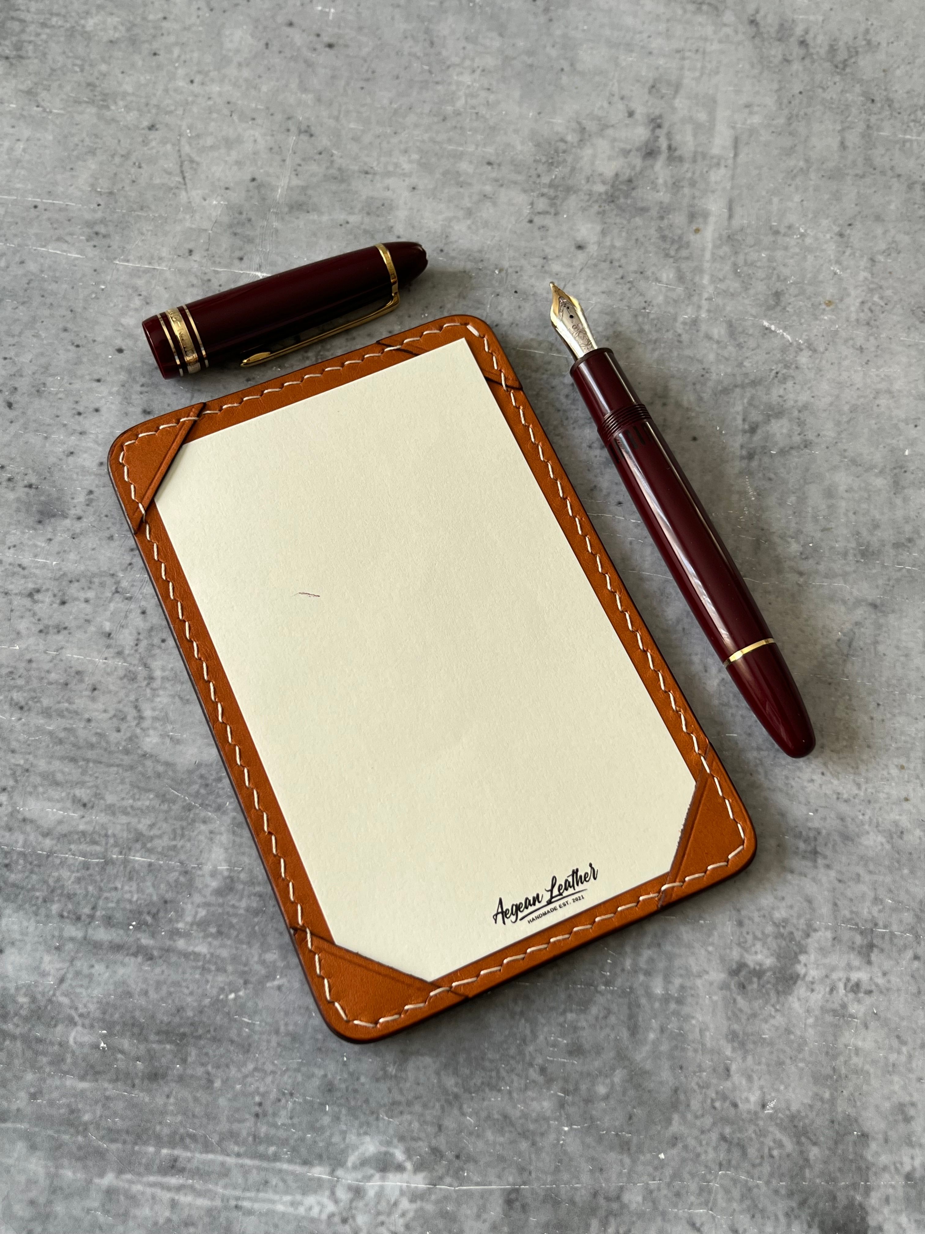 LEATHER JOTTER PAD-TAN